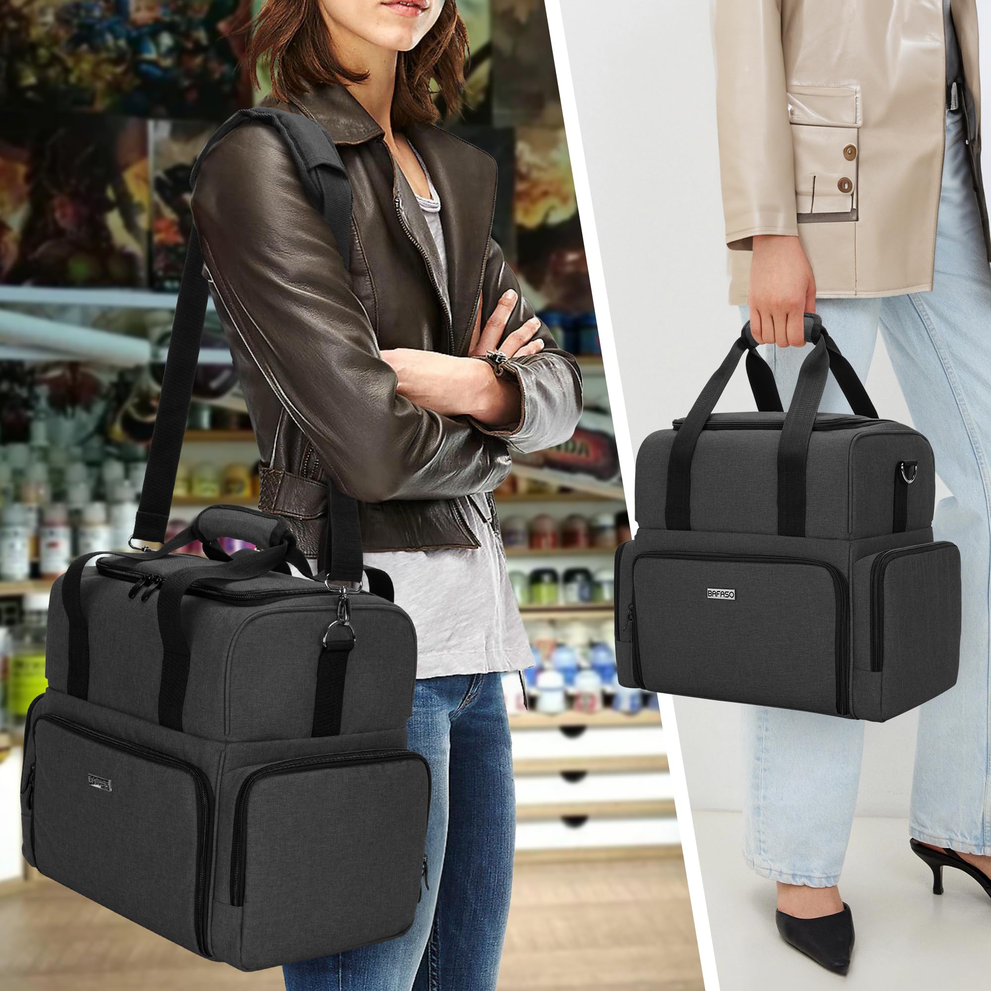 BAFASO Estuche de Transporte para Tatuajes, Bolsa para Tatuajes, Negro | Organizador de Suministros para Tatuajes con 3 Bolsillos Extraíbles, y Suministros de Tatuaje (Solo Bolsa)