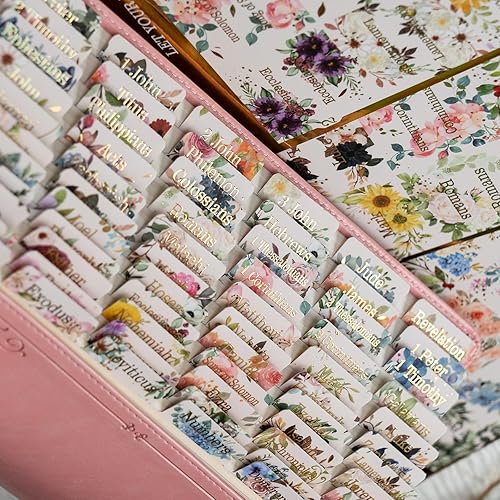 Miniatura 9 de UPAFEXXI - Pestañas laminadas de la Biblia para mujeres y hombres (letras doradas en relieve) Reposición de pestañas de impresión grandes, fáciles