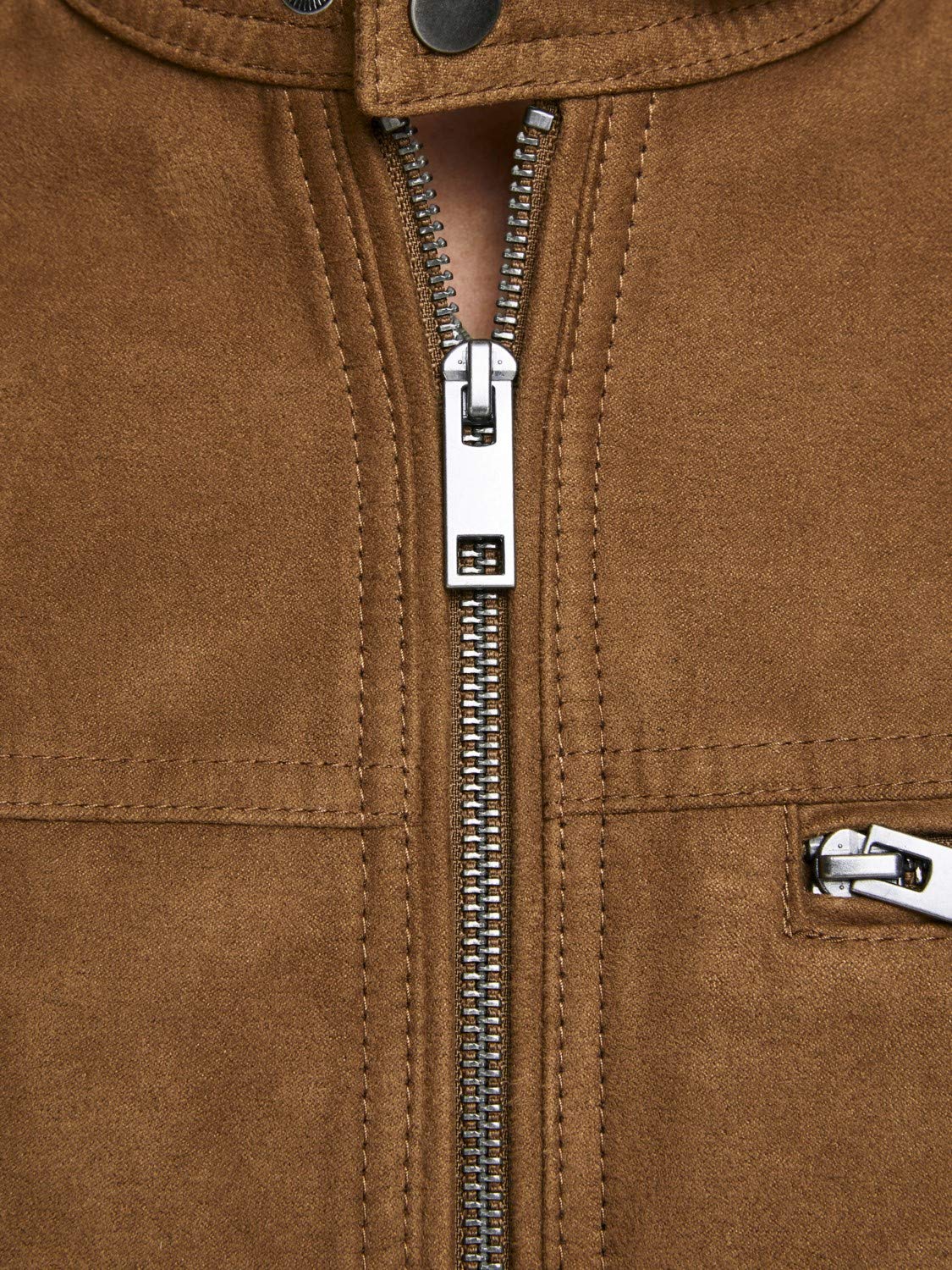 JACK & JONES Męska kurtka z imitacji zamszu, kurtka z imitacji zamszu, brązowy, XL