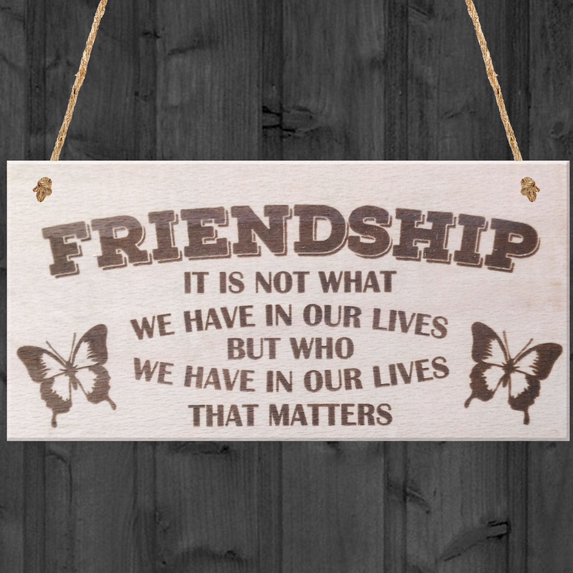 Red Ocean Friendship It Is Not What We Have In Our Lives But Who We Have In Our Lives That Matters Wooden Hanging Plaque Friends Sign Gift