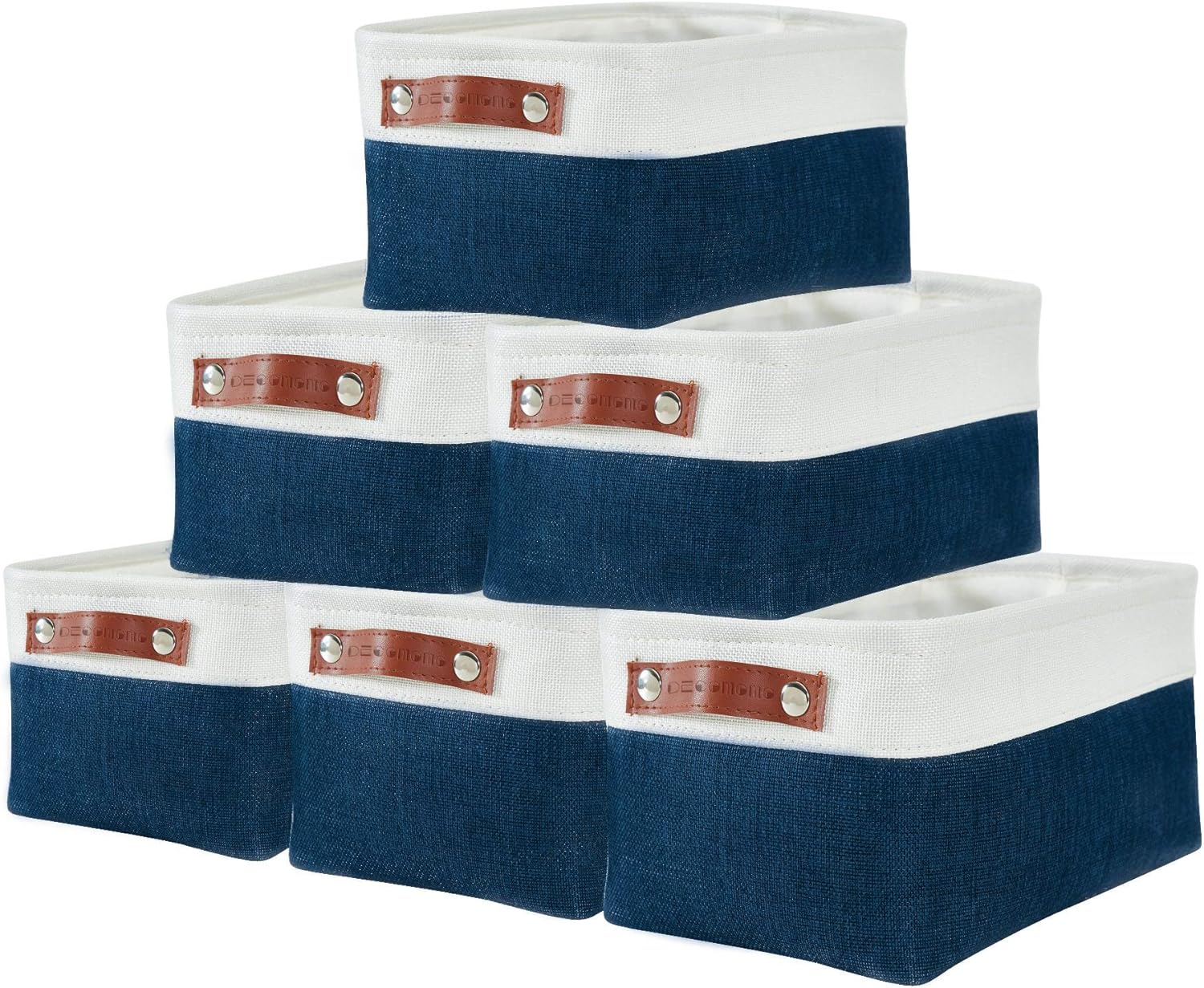 Foldable Small Storage Bin Rugged Canvas Fabric Basket