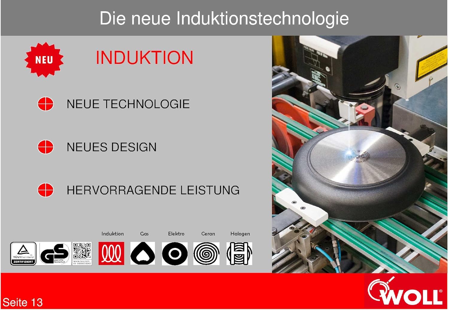 Woll 1528SLI Pan Saphir Lite Induction with Flat Base Diameter 28 cm
