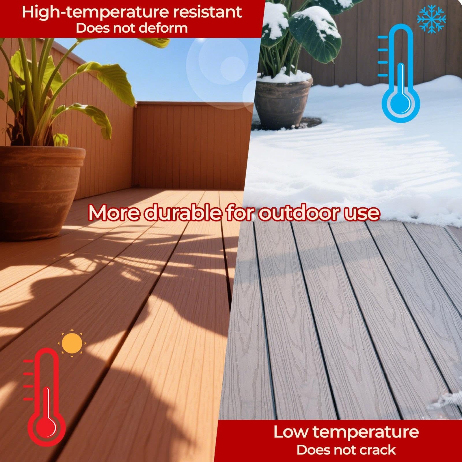 Dalles terrasse composite bois-plastique, dalle sol finition imitation bois