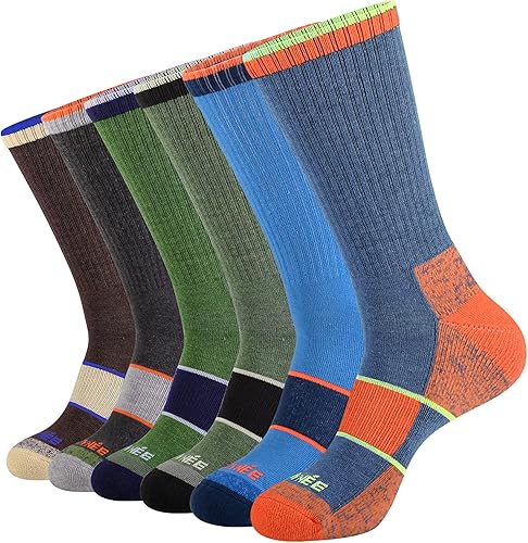 JOYNÉE Calcetines deportivos para correr para hombre con amortiguación completa con absorción de humedad, calcetines casuales a media pantorrilla,