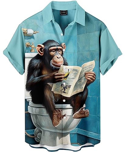 Men's Funny Hawaiian Western Ocean Animal Ukiyoe Faith Theme Summer
