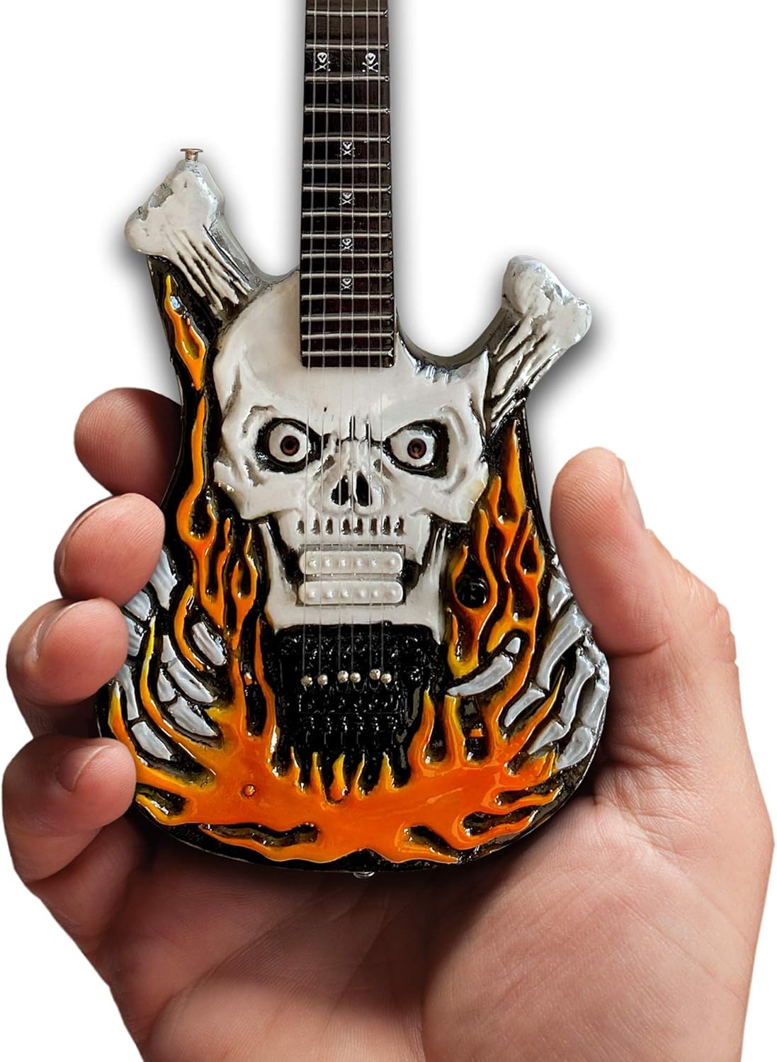AXE HEAVEN Official George Lynch Signature ESP Flaming Skull Mini Guitar Replica