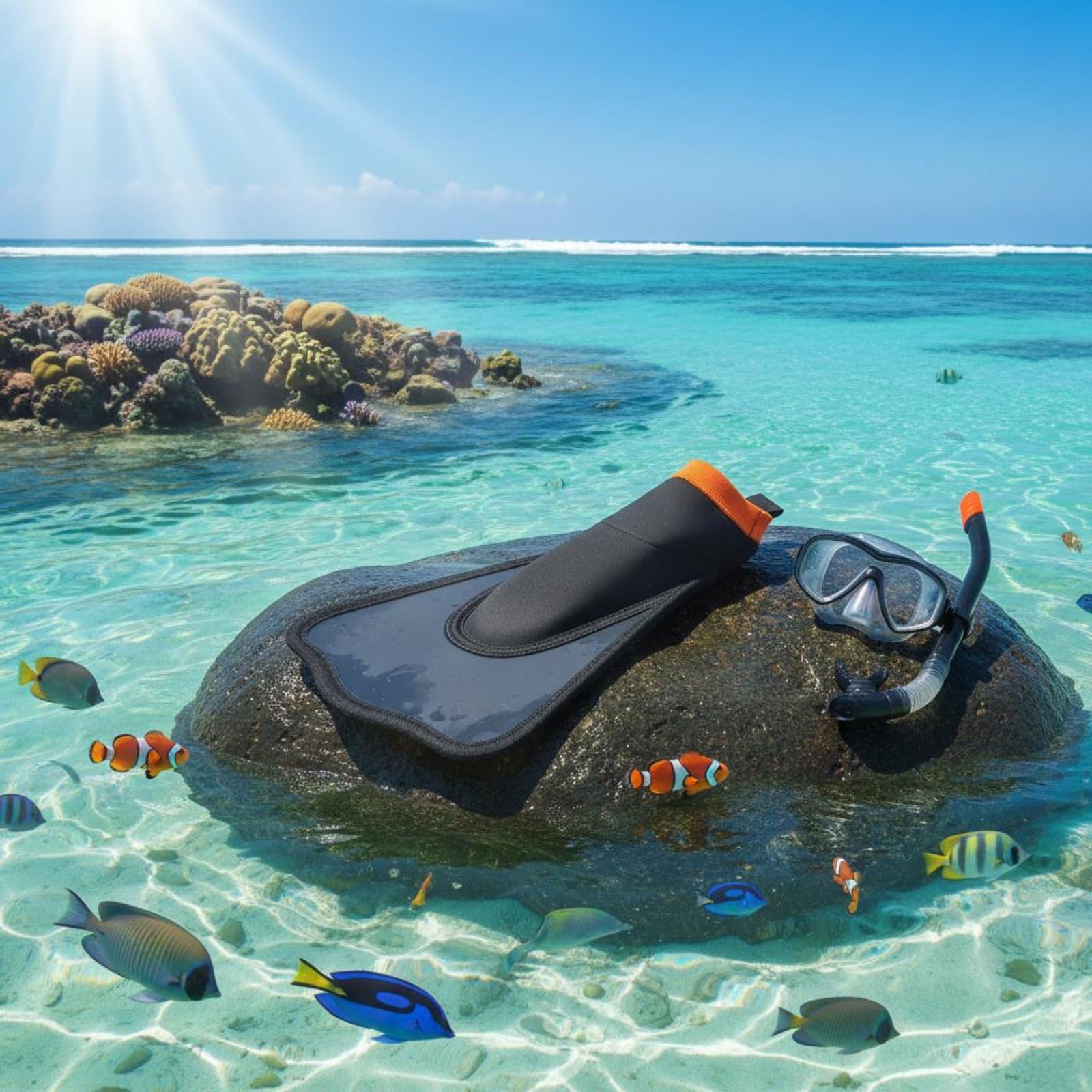 Palmes de Plongée Palmes Natation Palmes Entraînement Palmes Snorkeling Courtes et Portatives avec Poussée Efficace pour Moindre Effort Adaptées à Nage Fitness Initiation Mer Sac de