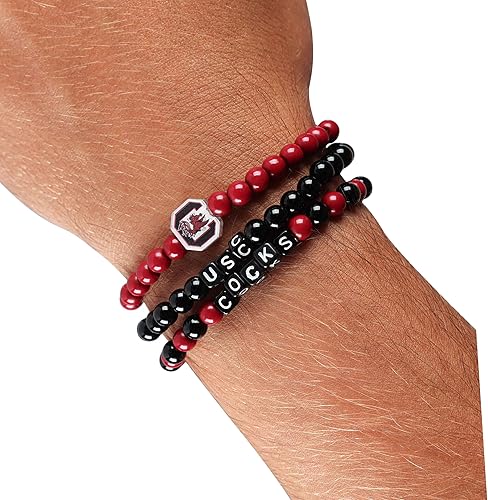Miniatura 8 de FOCO Paquete de 3 pulseras de la amistad con cuentas con logotipo de equipo universitario de la NCAA unisex para adultos de la NCAA