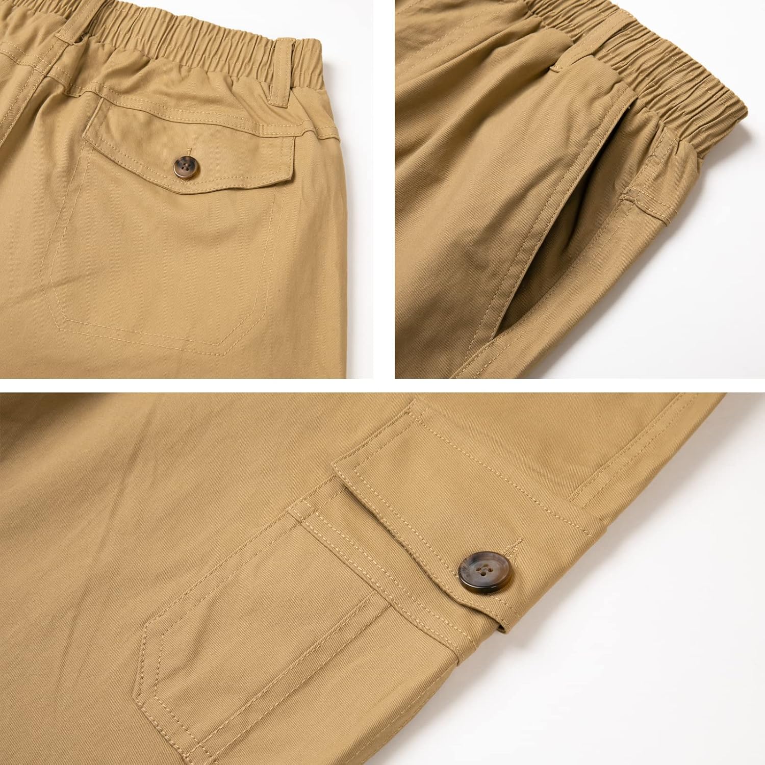 WZIKAI Mens Cargo Pants Elastic Waist Joggers for Men Workout Sweatpants Casual Long Trousers - Image 6