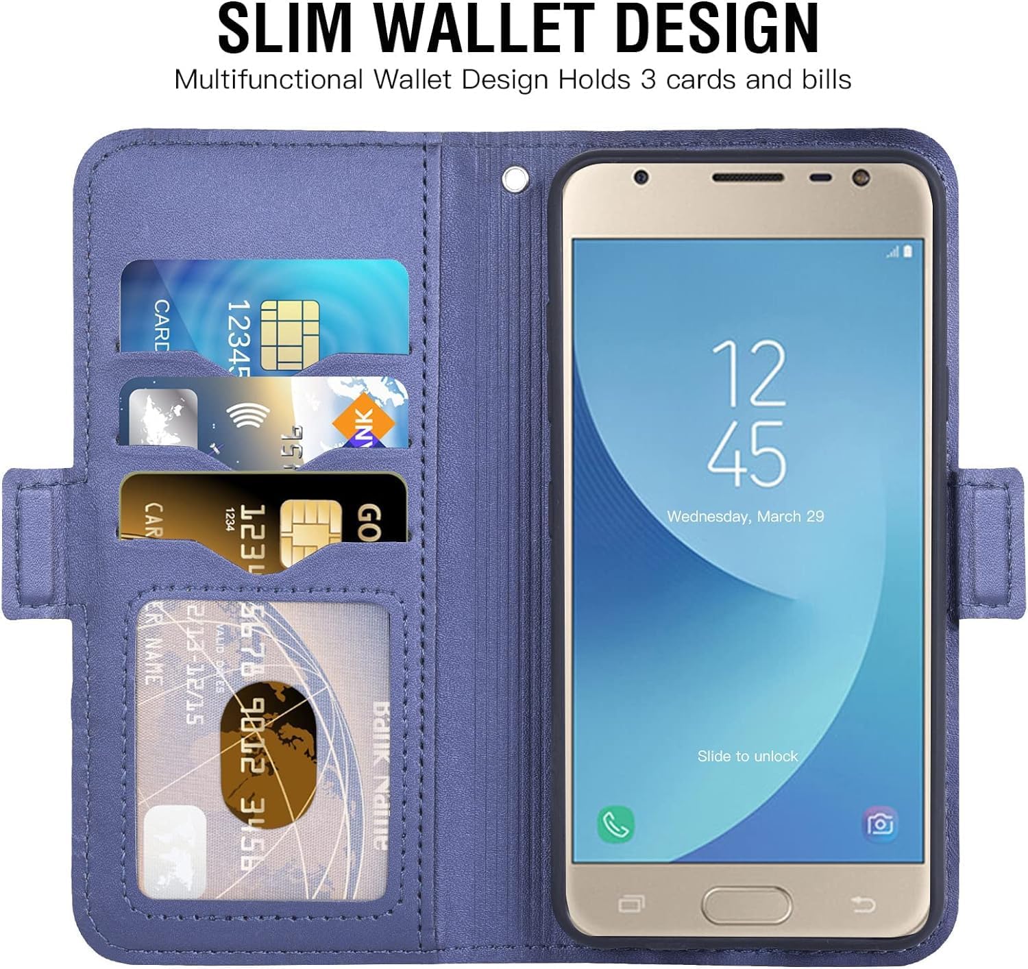 PU Leather Magnetic Flip Wallet Case Cover for Oukitel WP23 Smartphone (Blue)