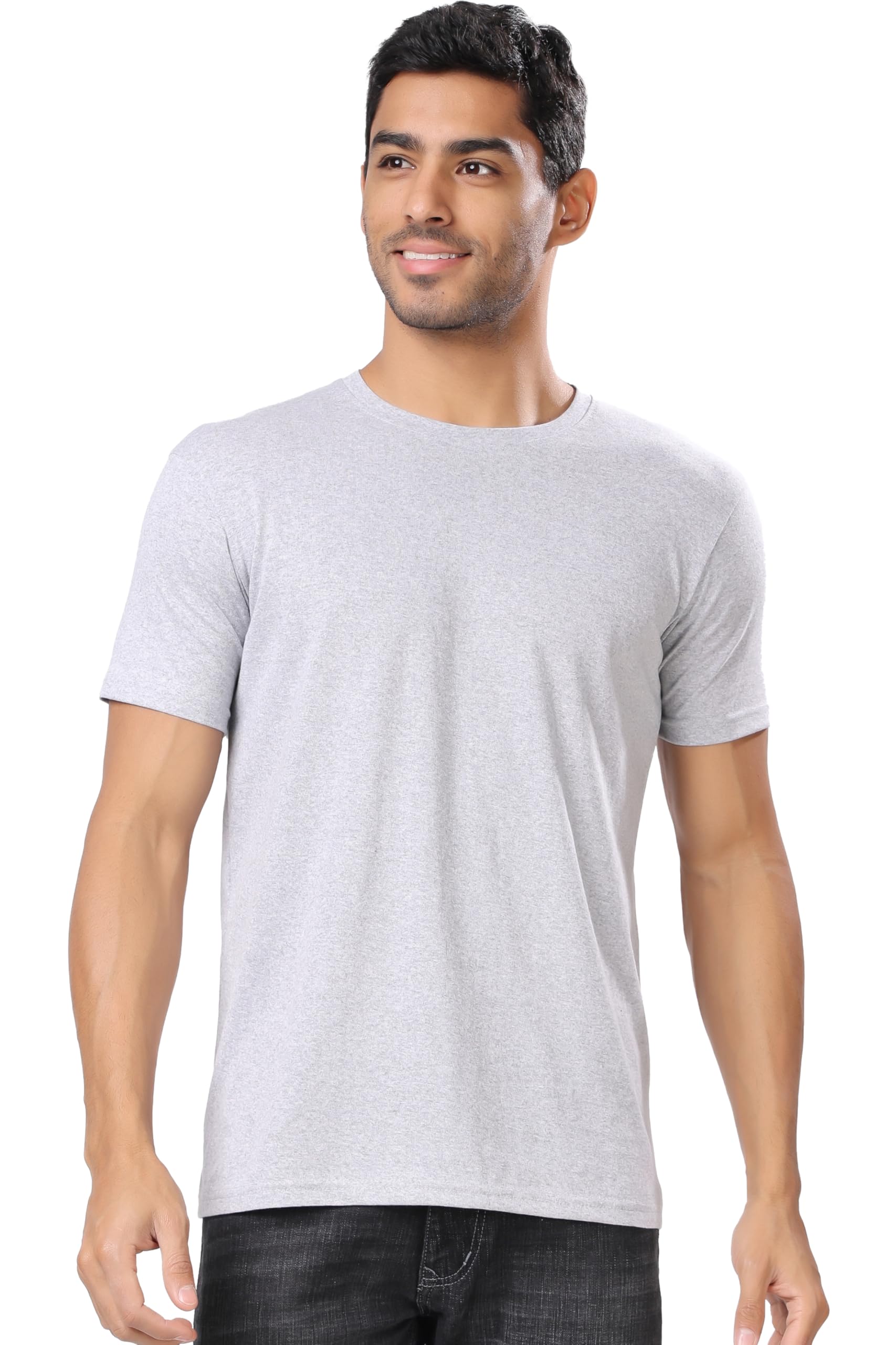 London Hills Solid Men's Round Neck Cotton Blend Half Sleeve Regular Fit T-Shirts