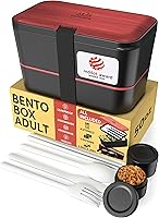 Vista 22 de Umami Caja Bento Todo en 1 con 4 Utensilios, 100% a Prueba de Fugas, Recipientes para Almuerzo Aptos para Lavavajillas y Microondas para Adultos