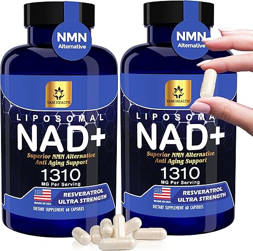 Liposomal NAD+ 1310 mg, equivalente a ribósido de nicotinamida con trans-resveratrol 300 mg, suplemento halal NAD premium para metabolismo