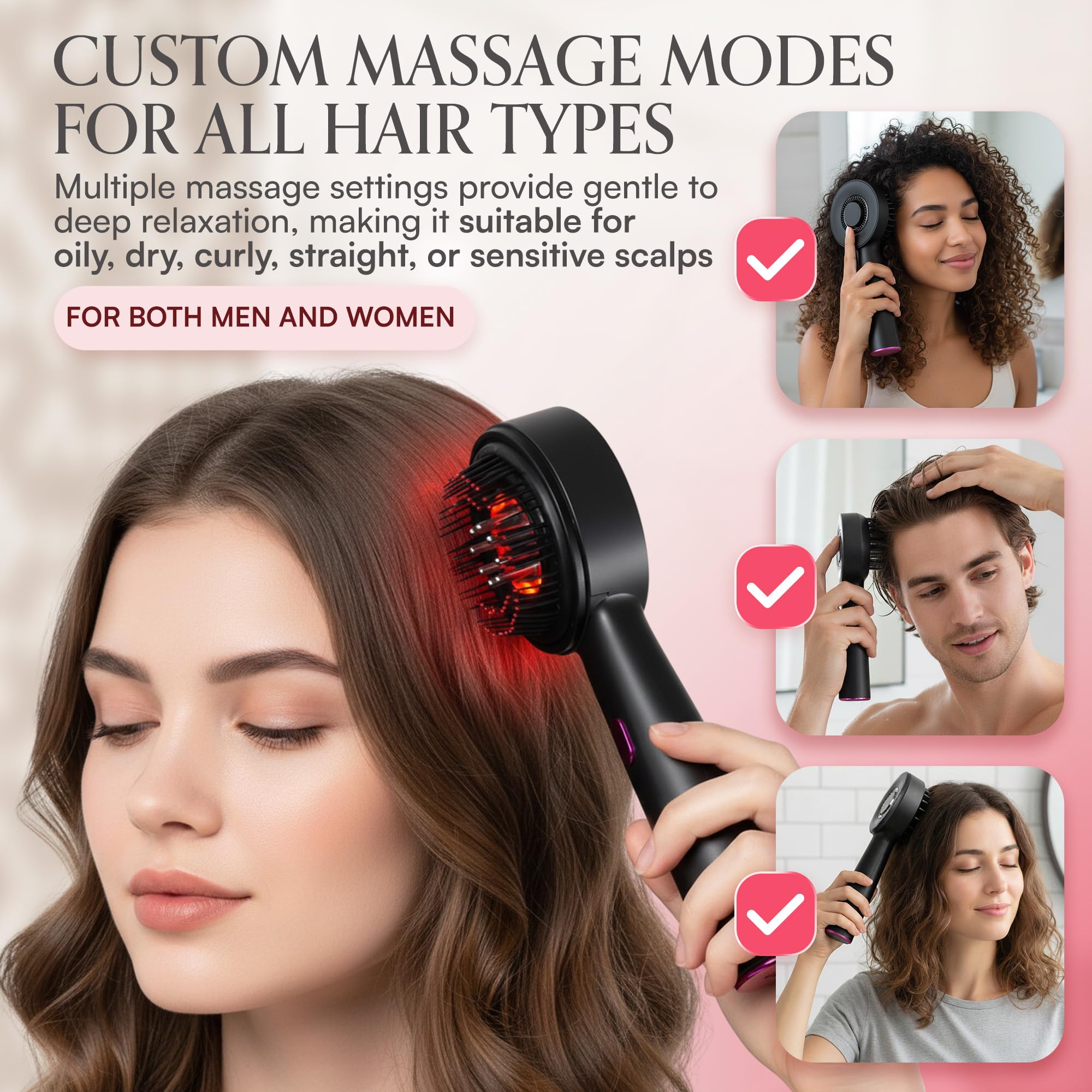Satorix Electric Scalp Massager 3-in-1 – Cordless Head Massager & Hair Oil Applicator, Refillable Tank, IPX7 Waterproof Scalp Brush for Home & Travel, Women and Men