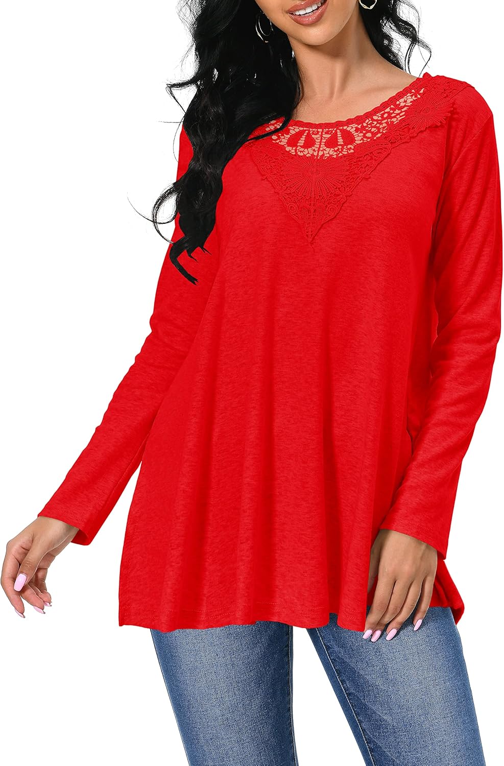 Afibi Shirts for Women Long Sleeve Casual Loose Fit Tunic Tops For Leggings - Image 4