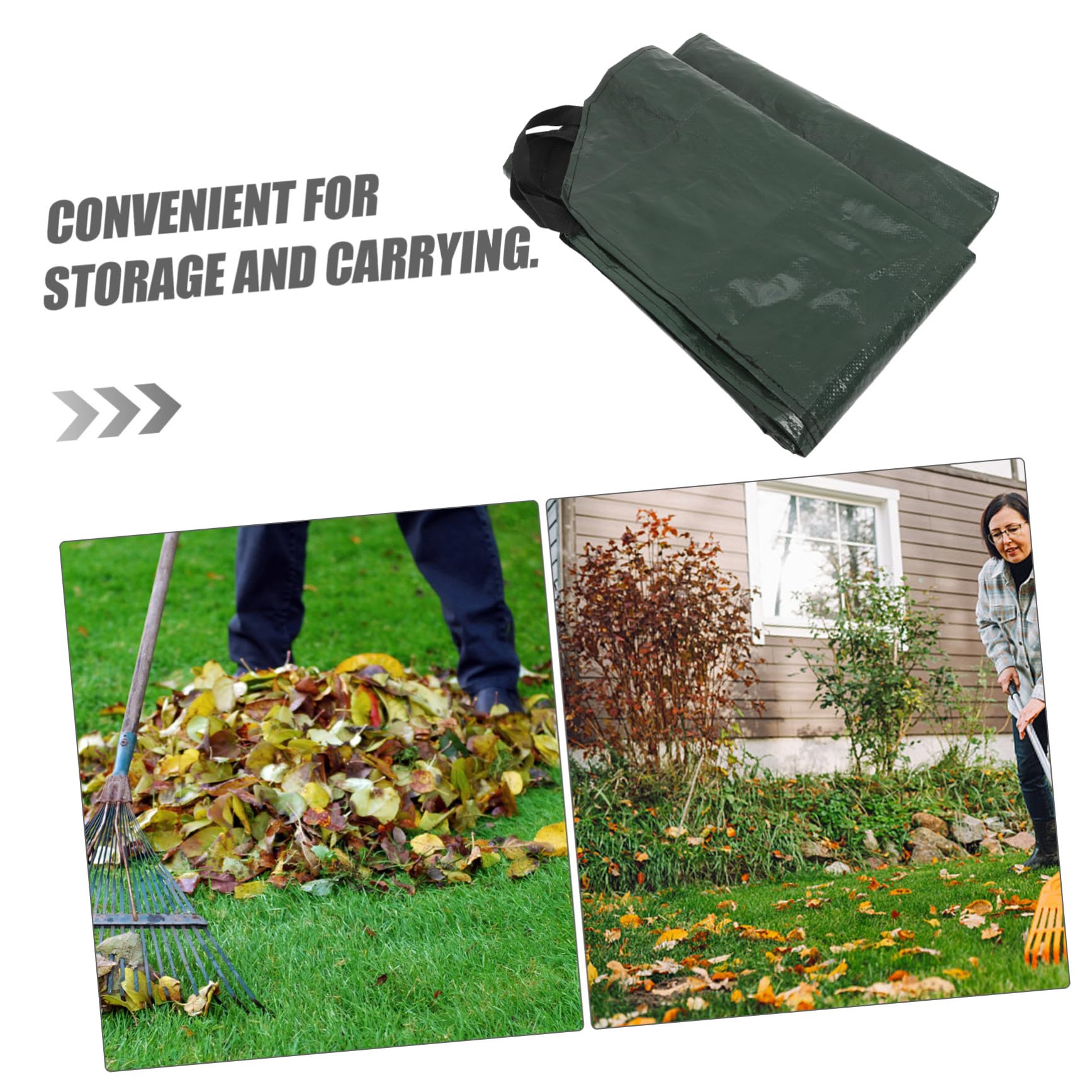 Paquet de Ramassage des Feuilles Pliable Vert Pe Robuste pour Jardin