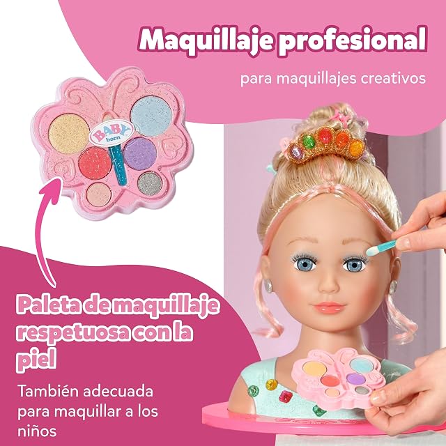 Foto 3 de 8 de Baby born Cabeza de Peinado Princesa con Accesorios
