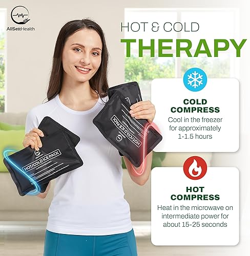 Miniatura 4 de Paquete de 4 bolsas de hielo reutilizables para lesiones, bolsa de hielo suave con tela de vellón suave de terciopelo, juego de hielo flexible de