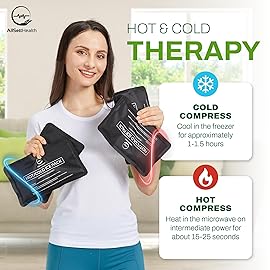 4 Pack Reusable Ice Packs for Injuries - Soft Ice Pack with Velvet Soft Fleece Fabric | Flexible Hot and Cold Gel Ice Pack Set- Cold Packs for Injuries, Knee, Back, Neck Pain - 10 x 6, Black-4Pack