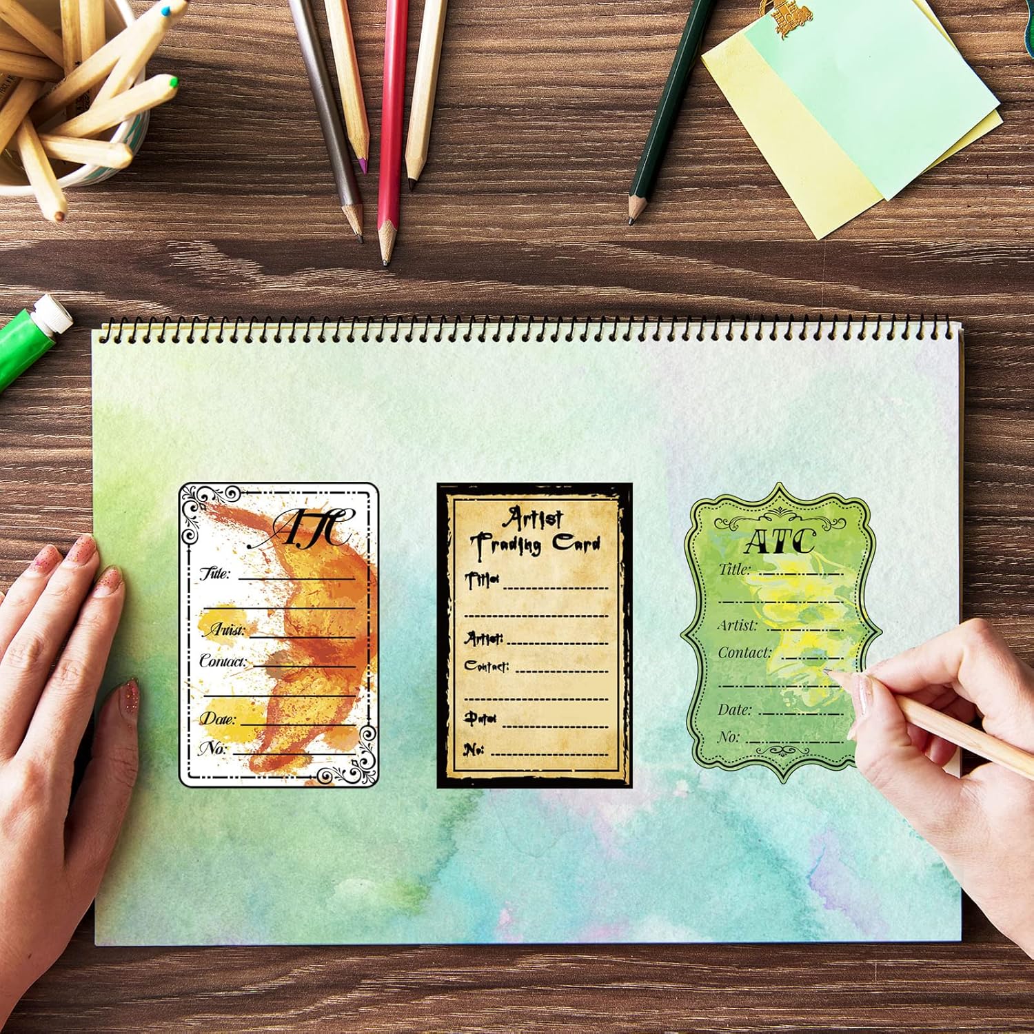GLOBLELAND ATC Frames Silicone Clear Stamps Artist Trading Card Transparent Silicone Stamp Note Transparent Stamp for Scrapbook Journal Card Making
