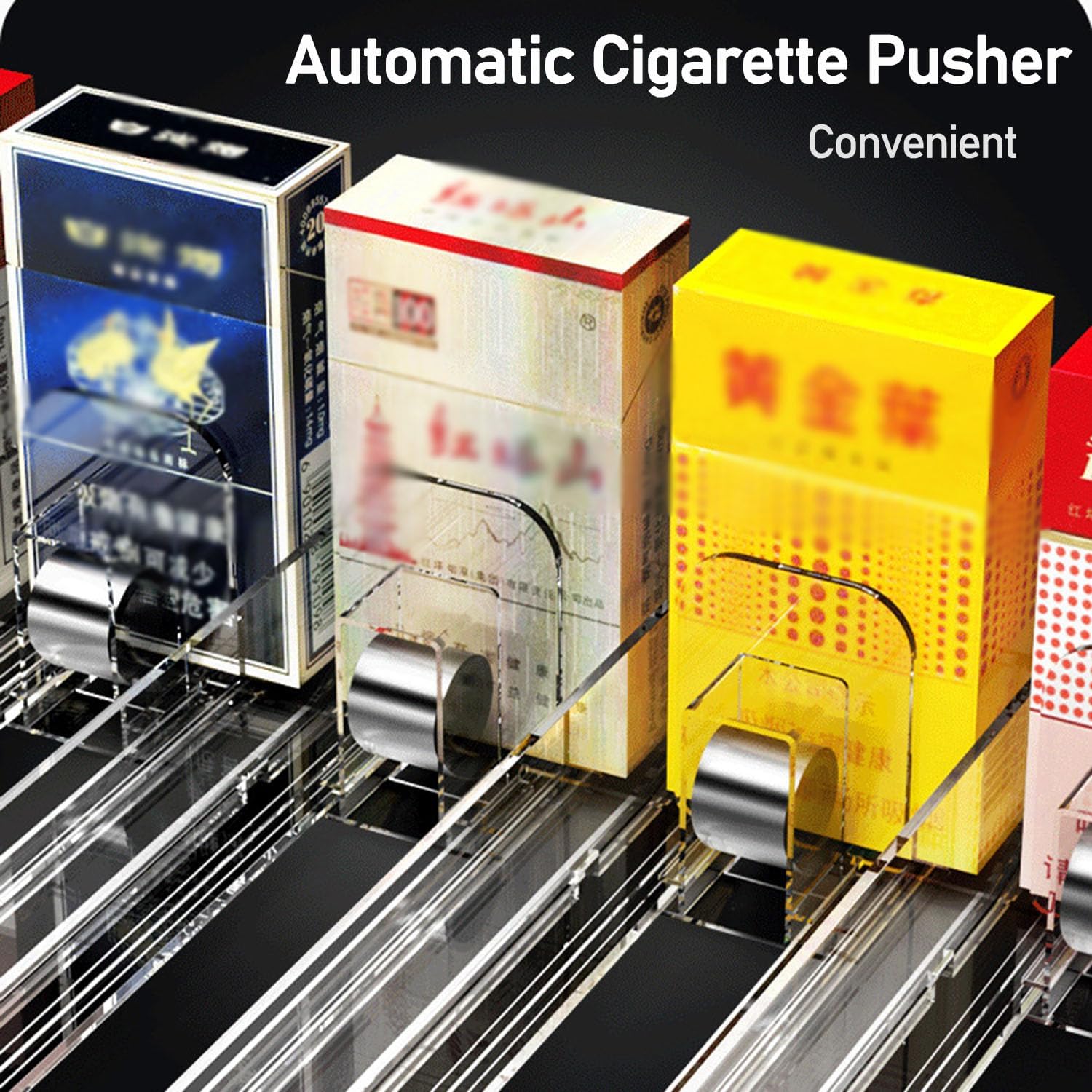 Wall-Mounted Cigarette Rack with Automatic Pushers - Clear Acrylic Display Case, 5 Tiers & 10 Columns, Perfect for Retail Stores & Markets, Durable Cigarette Organizer Holder
