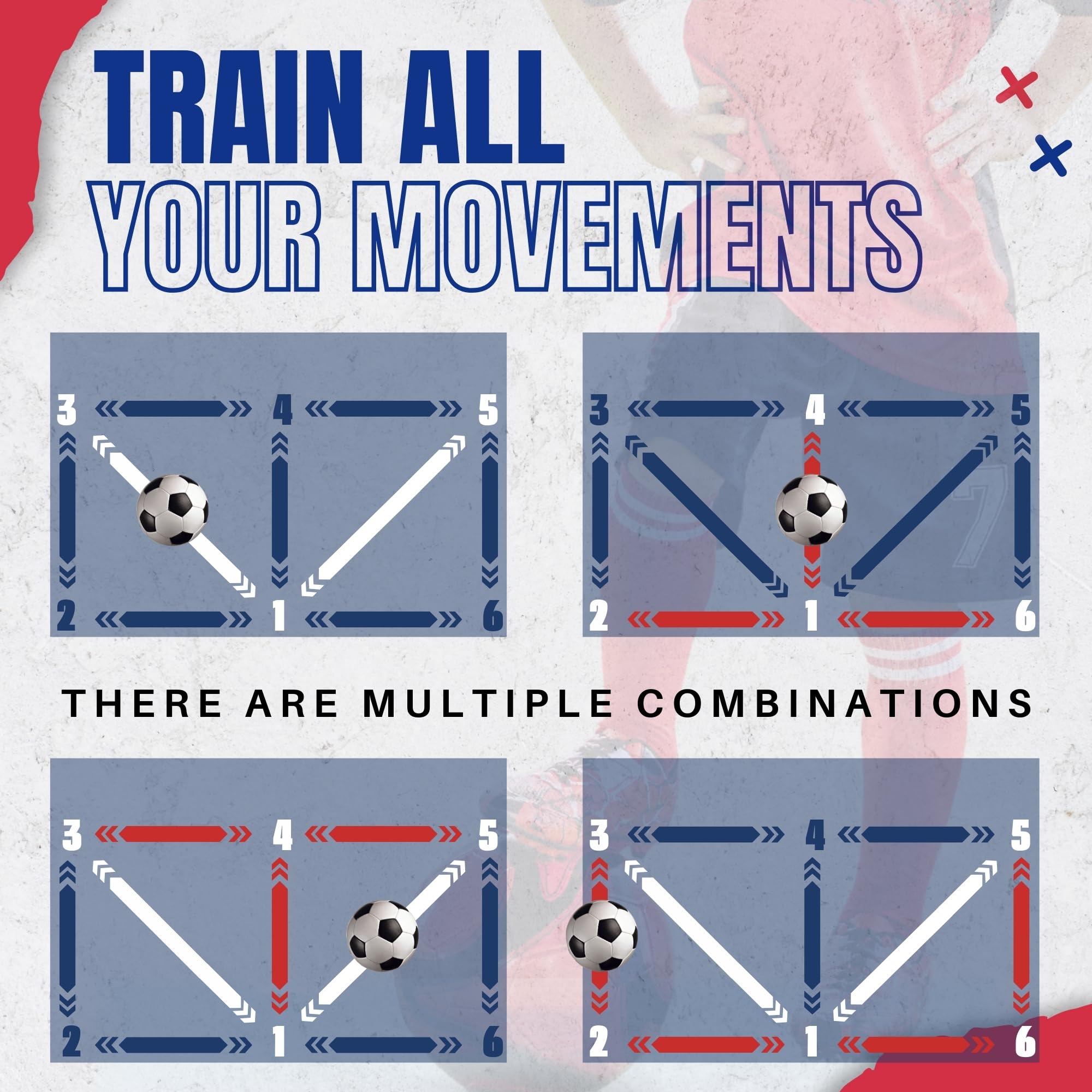Soccer Training Mat, Soccer Training Equipment, Ideal for Indoor Soccer, Kit for Improve, Agility Training Equipment, Soccer Accessories for Boys, Soccer Ball Trainer