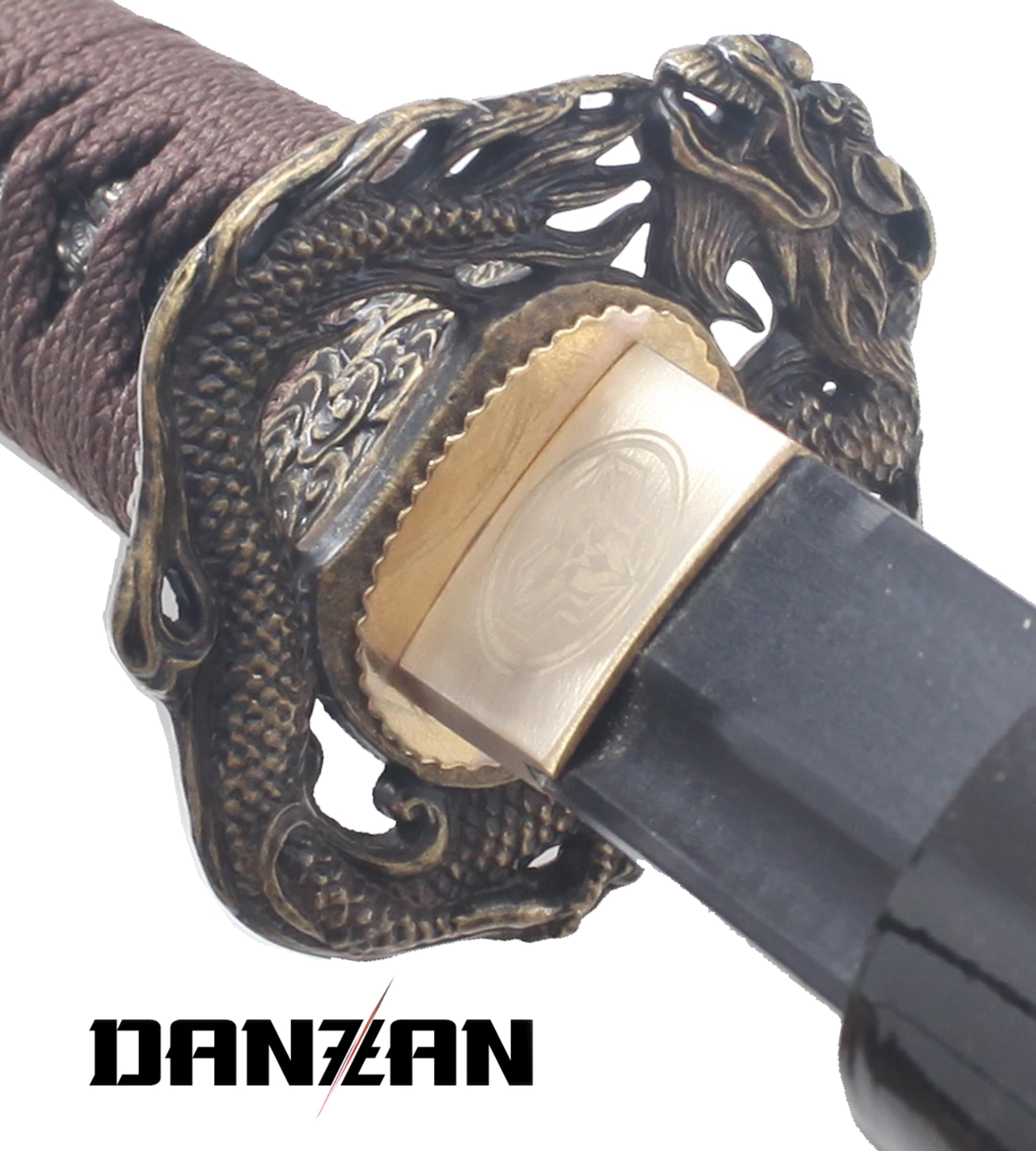 Danzan Katana en Bois Lame en Bois Katana Dragon Sabre en Bois Epee Entrainement Katana Japonais Epee - Lame Bois Noire