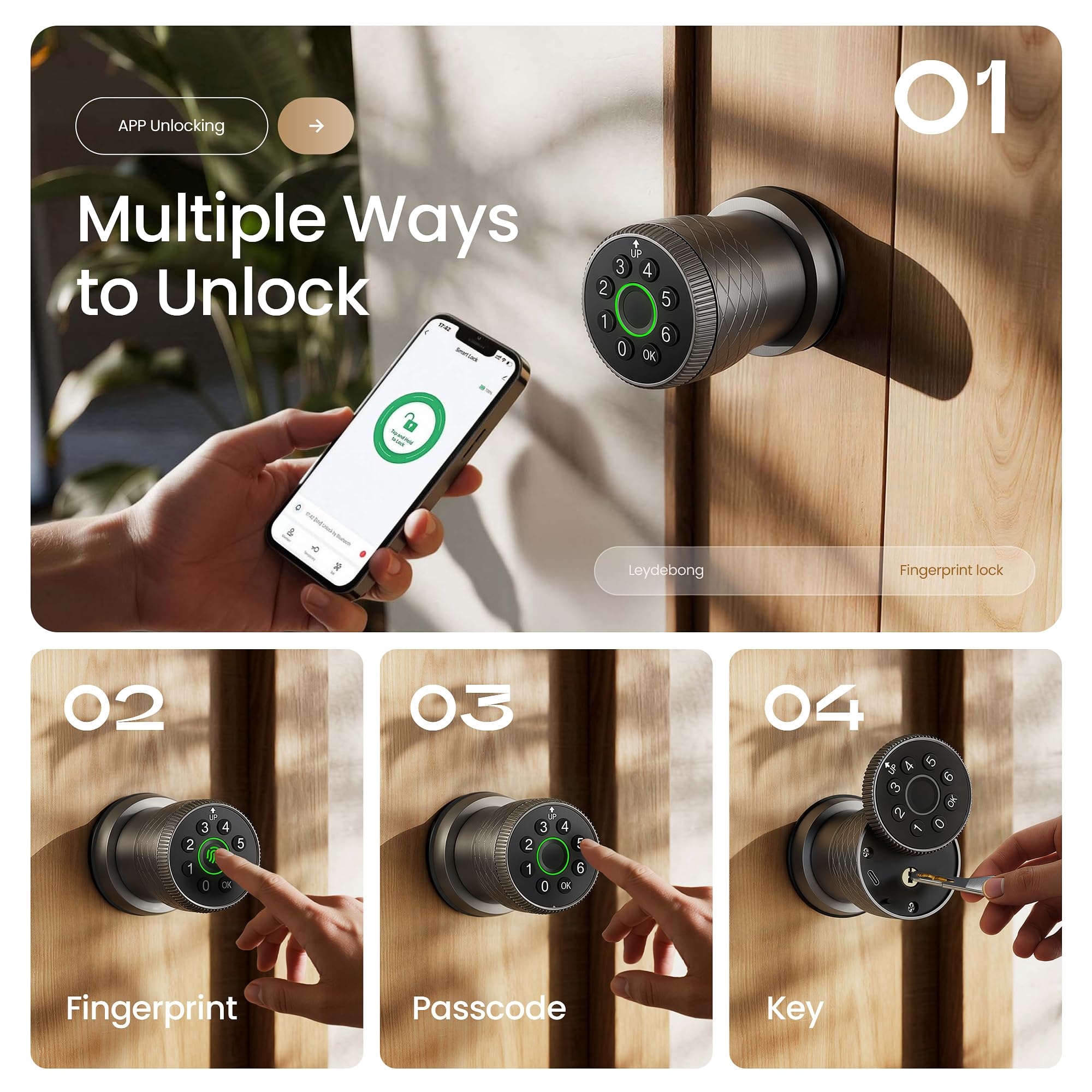 Smart Fingerprint Lock - Keyless Entry & App Control -2