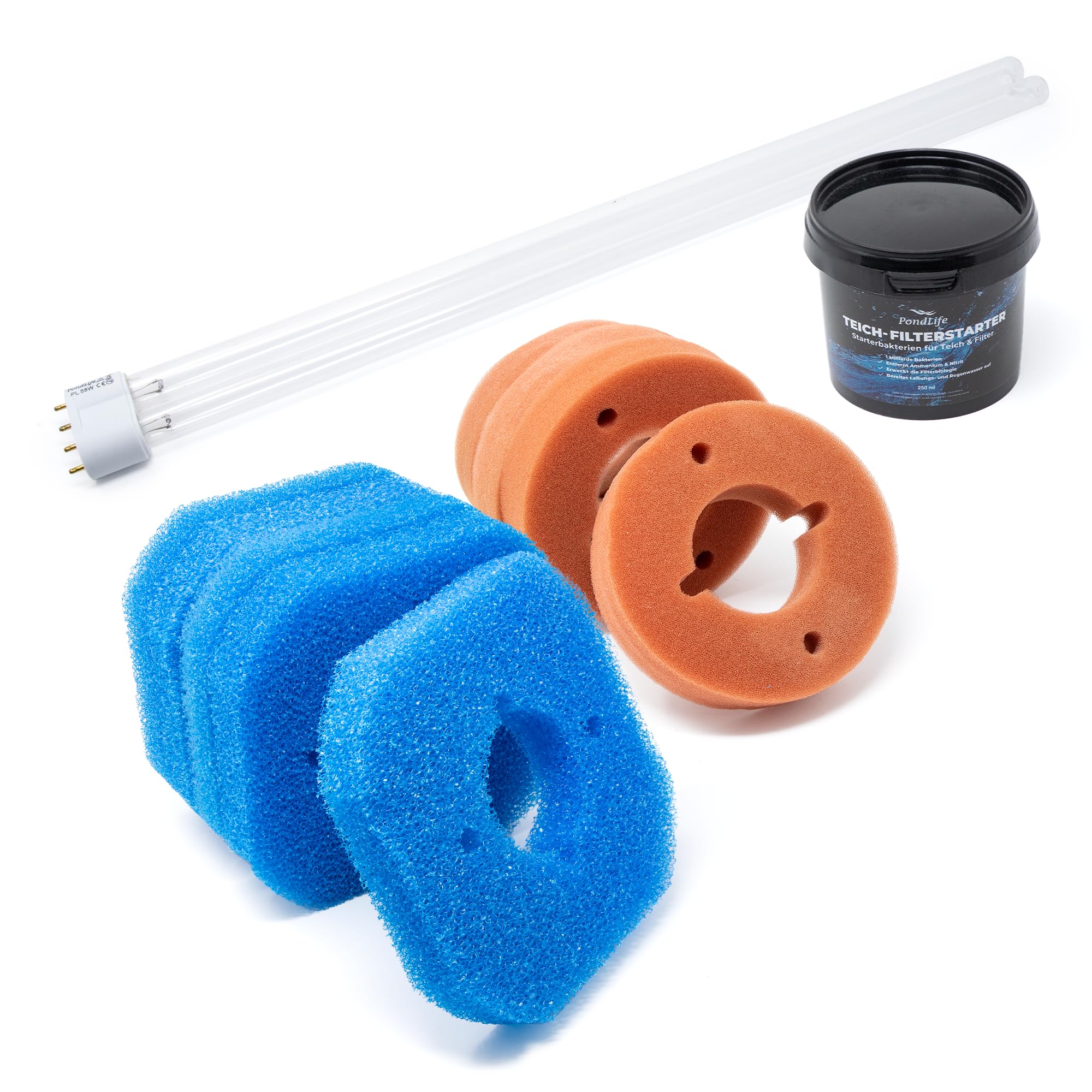 Oase FiltoClear 11000 Wartungspaket 9 Filterschwämme 11W UVC Lampe Filterstarter Komplettes Ersatzteil Set