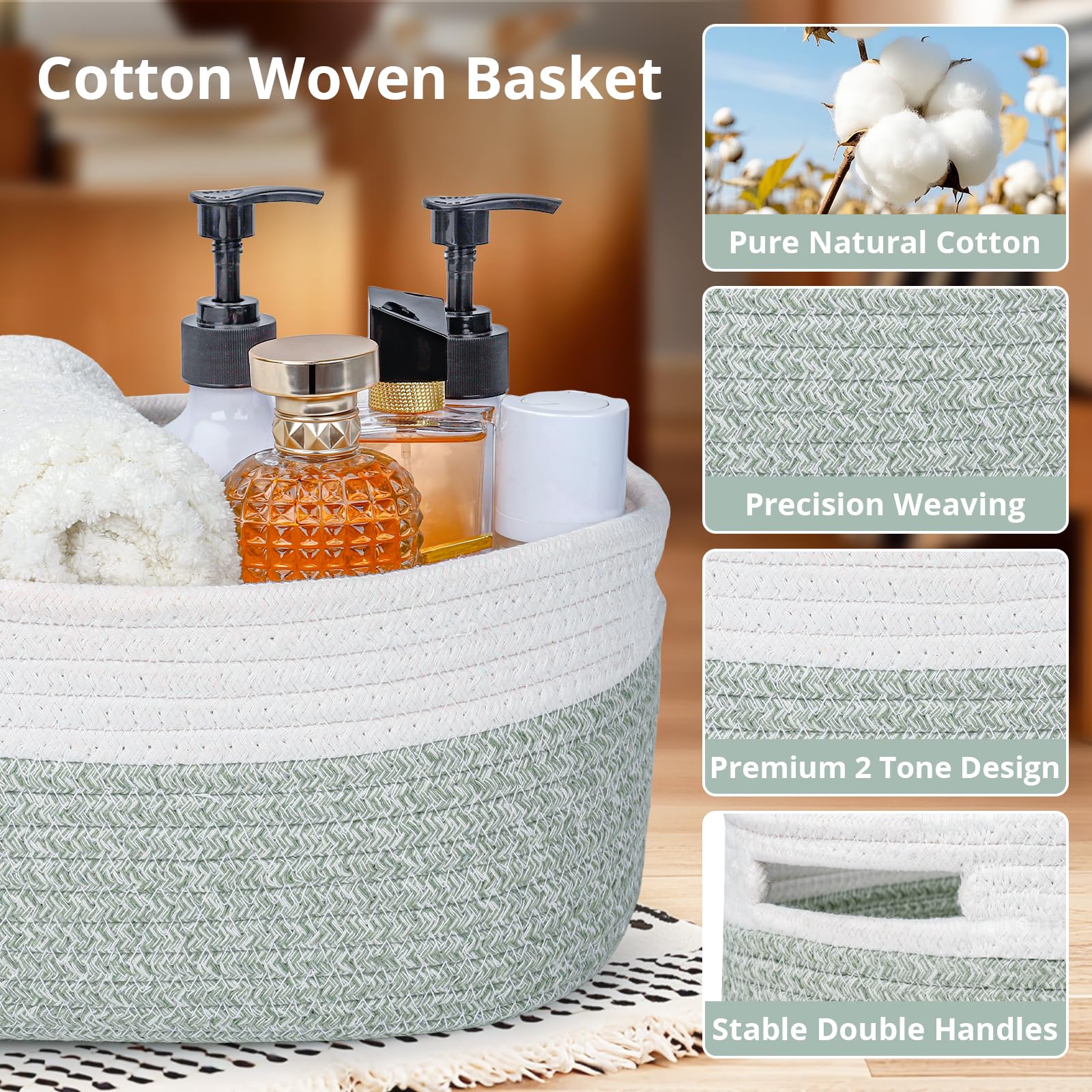 Lot De 3 Panier De Rangement Tressé Caisse De Rangement Rectangulaire En Polypropylene Coloris Multicolore Juanio