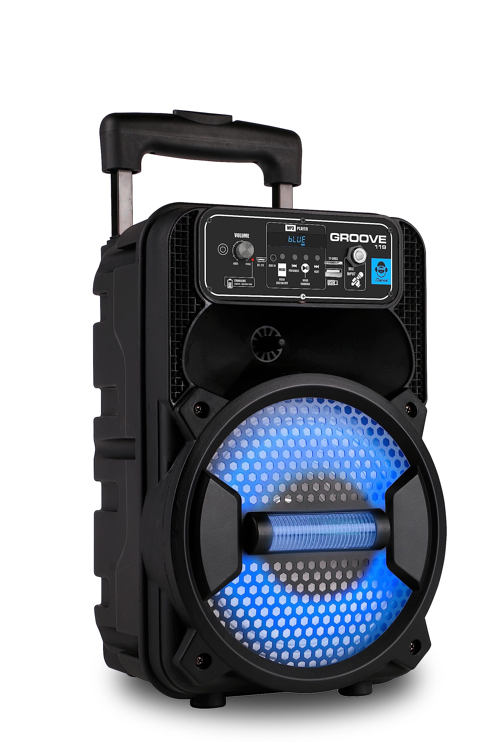 Cefa Toys - Altoparlante Portatile Bluetooth con Microfono, Telecomando, Batteria Ricaricabile, Illuminazione LED, riprodotto mp3 USB, Maniglia telecopica e Ruote, 100 Watt.