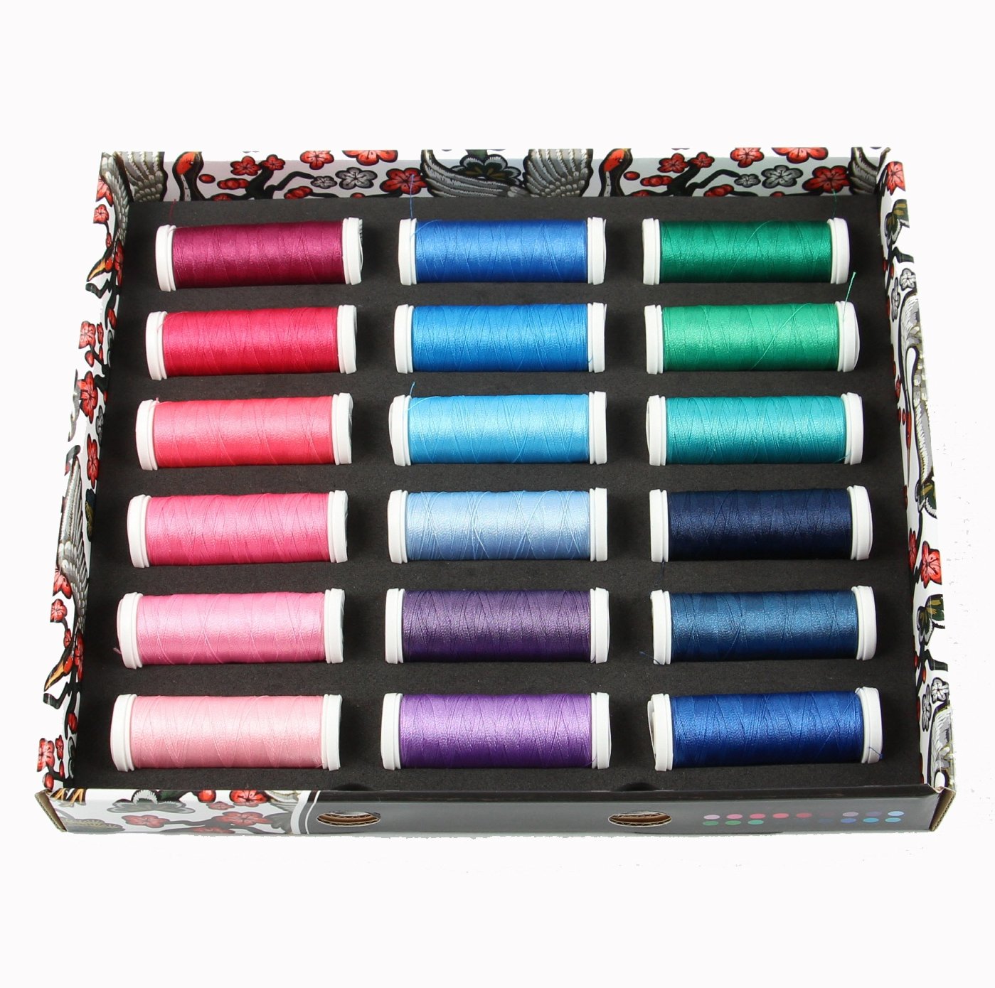 Ackermann® Embroidery Stickgarn Box (Stickgarn, 72 Farben zu je 260m, Stärke 40) für die Stickmaschine