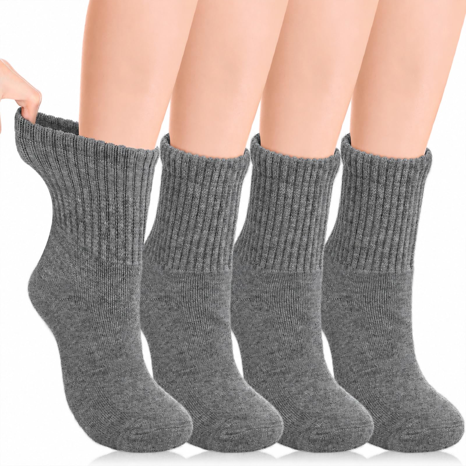 Cutecrop 4 Pairs Alpaca Wool Diabetic Sock