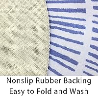 Vista 7 de Alfombra abstracta moderna de 5.2 pies, redonda, contemporánea, suave, azul, antideslizante, para dormitorio, sala de estar, dormitorio, vestidor