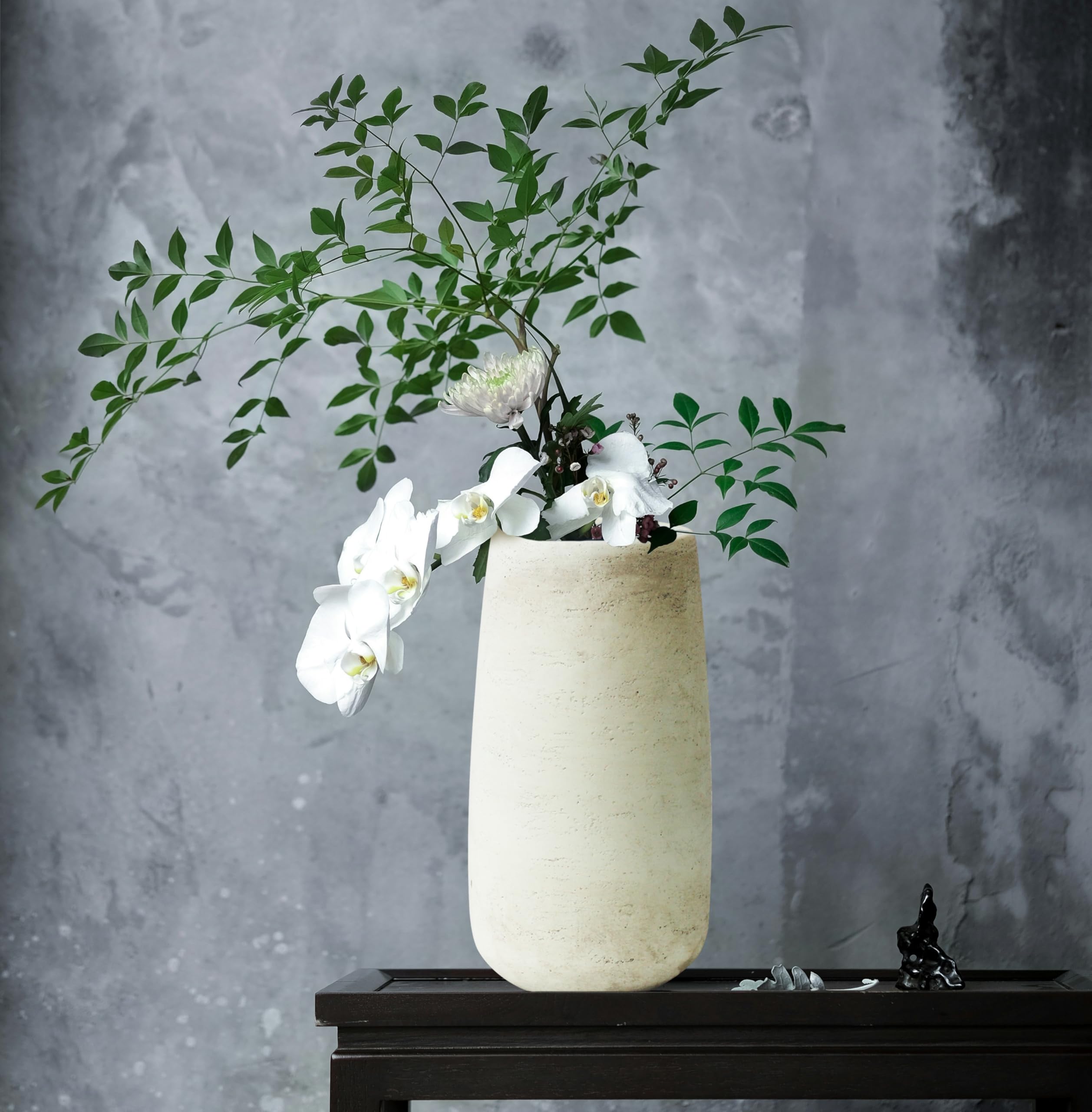 Olly & Rose Flower Vase Light Beige Soho Ceramic Vase Textured Effect 25cm Vase for Flowers Decorative Home Decor - Image 4