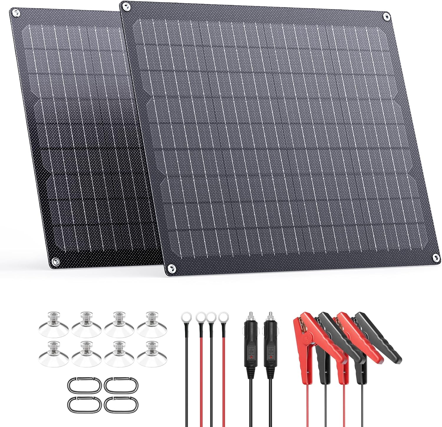 2-Pack 20W 12V Solar Battery Charger with IP68 Waterproof Design 2-Pack 20W 12V Solar Battery Charger with IP68 Waterproof Design