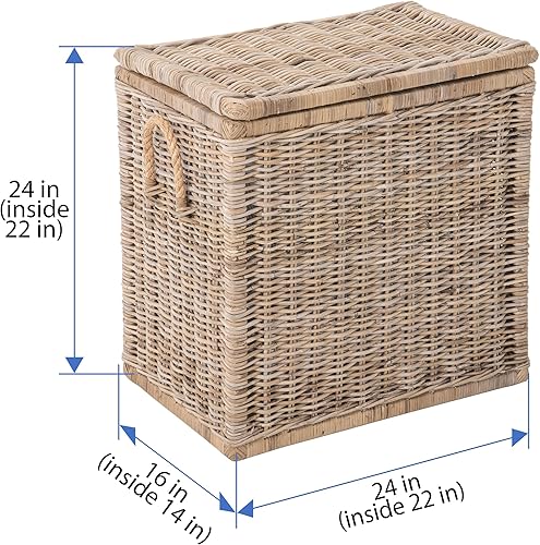Miniatura 10 de Kouboo Rattan Kobo - Baúl de almacenamiento decorativo con tapa, pequeño