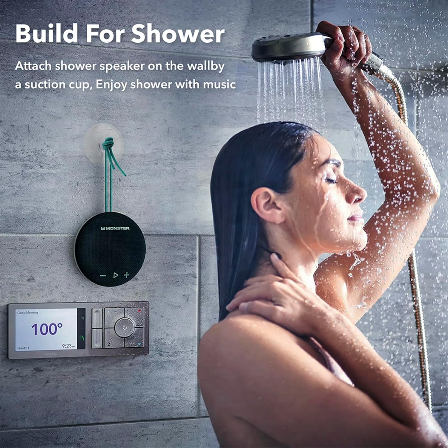 Monster Bluetooth Speaker, IPX8 Shower Speaker Waterproof, Bluetooth 5.4 with Loud HD Sound and Robust Bass, Extra Long Playtime Punchy, for Home, Beaches Portable Wireless Outdoor Speakers - Image 8