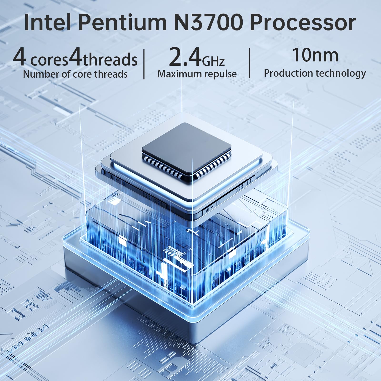 Mini PC (fino a 2,4 GHz) 8 GB DDR3 RAM 128 GB SSD Supporto 2T Desktop Computer Windows/WiFi/BT/DC/RJ45 LAN 1000M/USB* 4/USB-C* 2 /HDMI* 2 4K Dual Display 2.4G/5G WiFi & BT4.2 Home Office