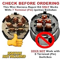 Vista 5 de HD Switch Kit de reparación de conectores de terminales para interruptor de encendido de arranque, arnés de cables 7, sustituye a John Deere