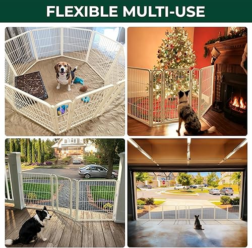 Miniatura 51 de FXW Puerta para perros extra ancha diseñada para uso en interiores, ancho ajustable de hasta 165 pulgadas de ancho (40 pulgadas de alto, 6 paneles