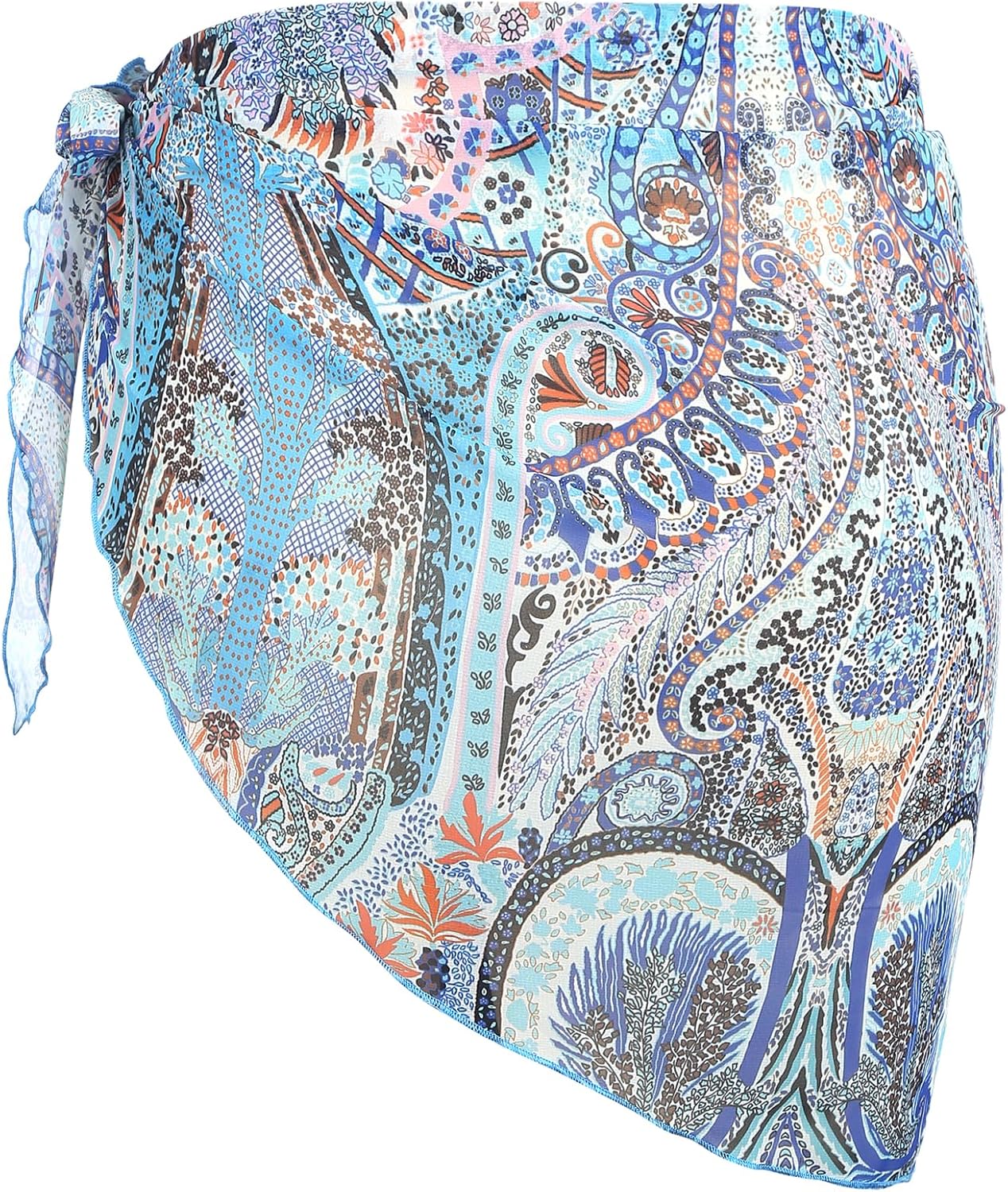 ZAFUL Boho Beach Cover Ups for Women Sarong Coverups Sheer Bikini Chiffon Wraps Skirts for Swimwear - Image 2