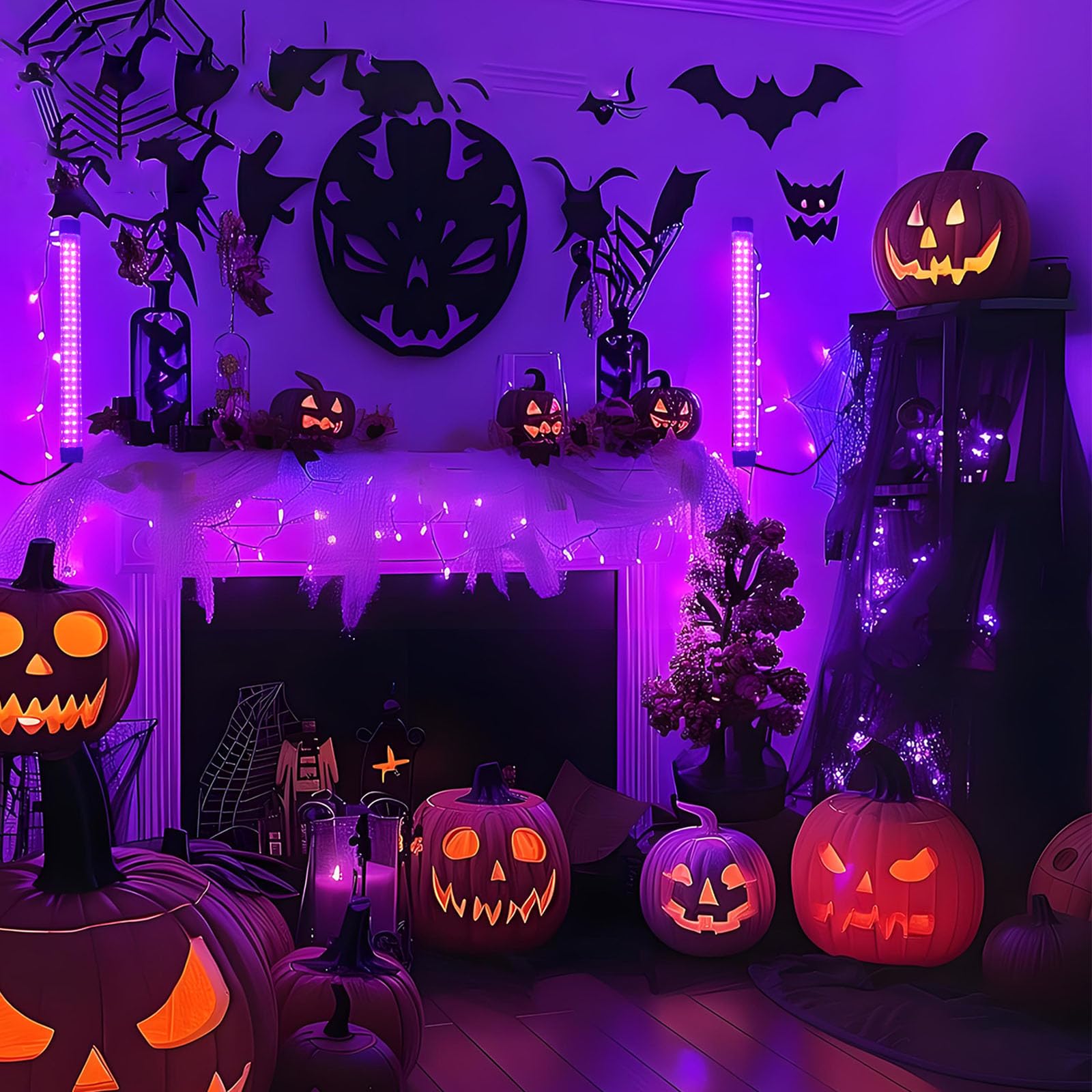 2 Pièces 15W LED Lumiere Noire, Barre de Lumières UV, barres de lumière noire portable, neon lumiere noire 395-405 nm pour Halloween, Noël Soirée, Body Painting Peinture, Disco