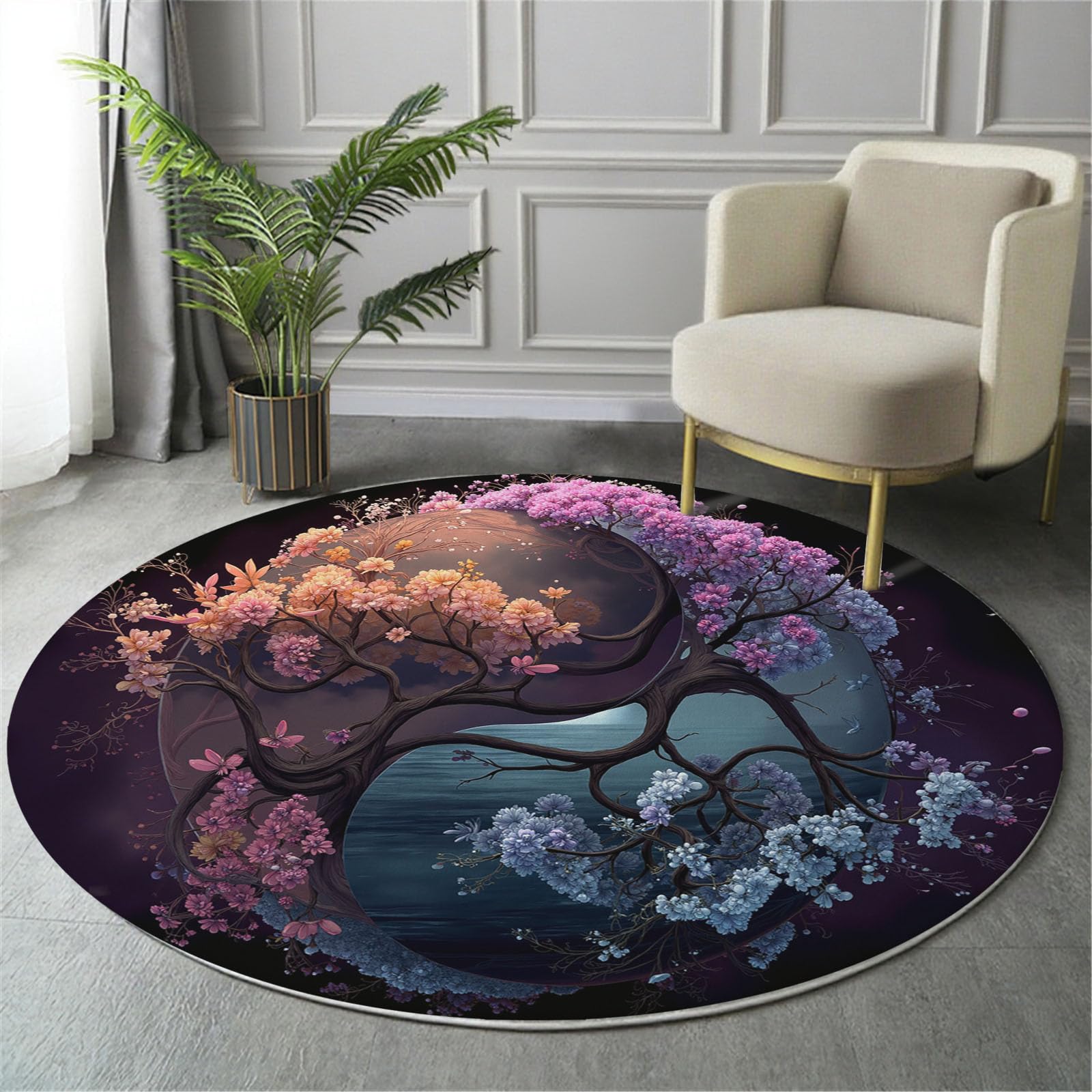 Tapis rond océan 3D pour égayer le sol de la chambre des enfants et du balcon