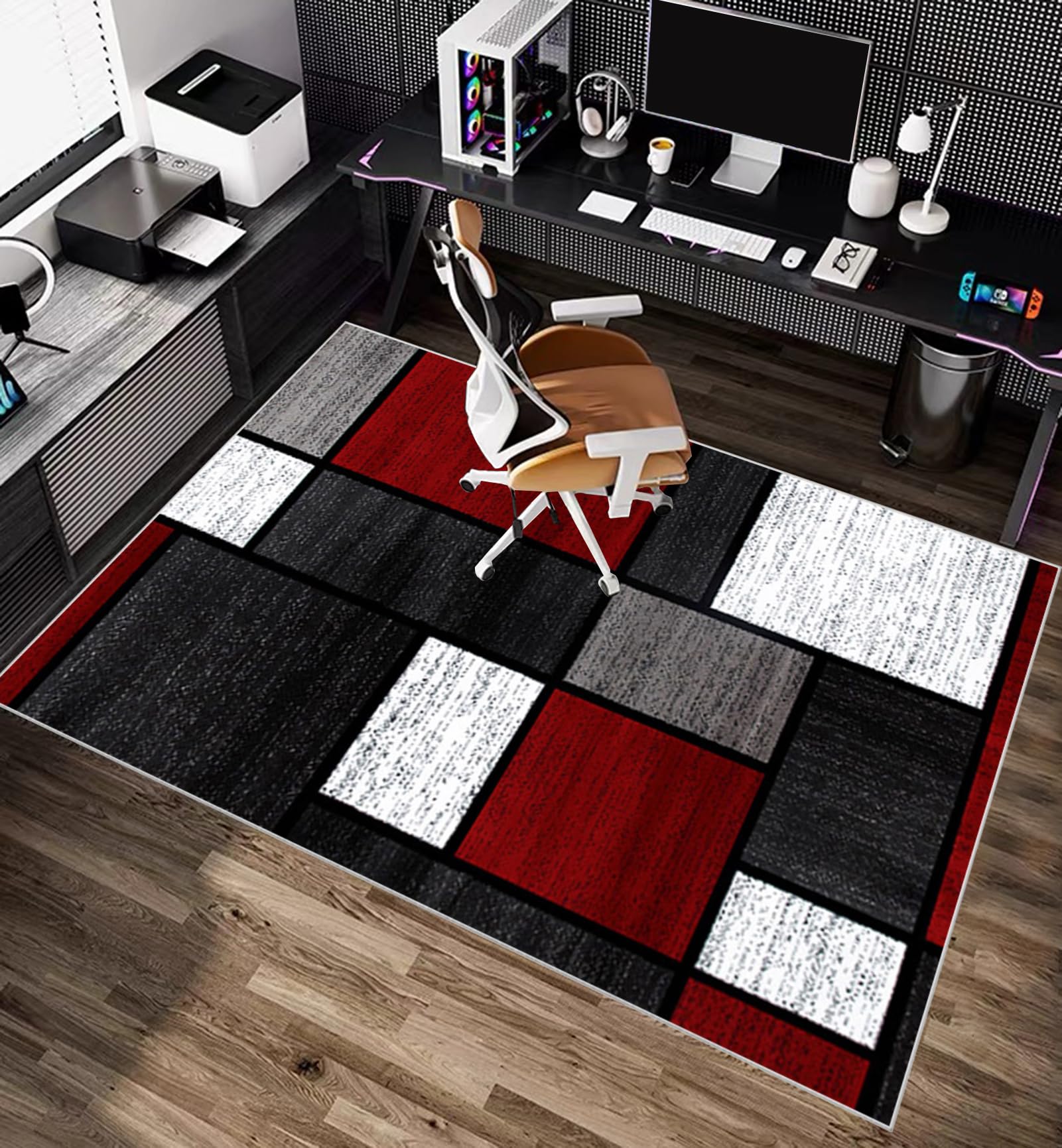 Bodenschutzmatte Bürostuhl für Hartböden und Teppich, Gaming Stuhlmatten für Hartholzböden, Bodenmatte für Rollstühle, rutschfest 80 x 120 cm Unterlage Schreibtischstuhl, Teppich Unterlage-Kratzfest