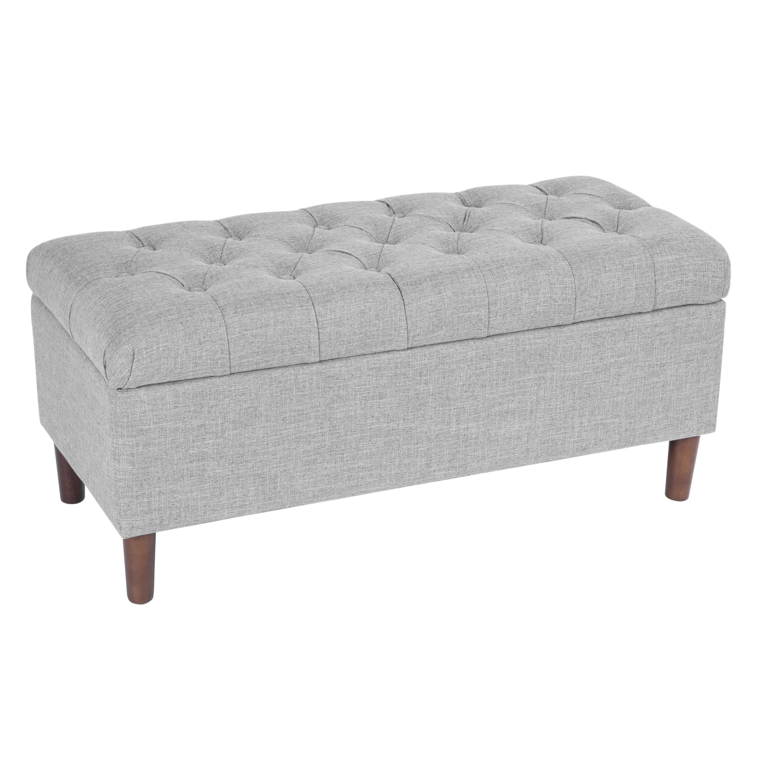 Homepop Home Decor | Tufted Ainsley Button Storage Ottoman Bench with Hinged Lid — product photo