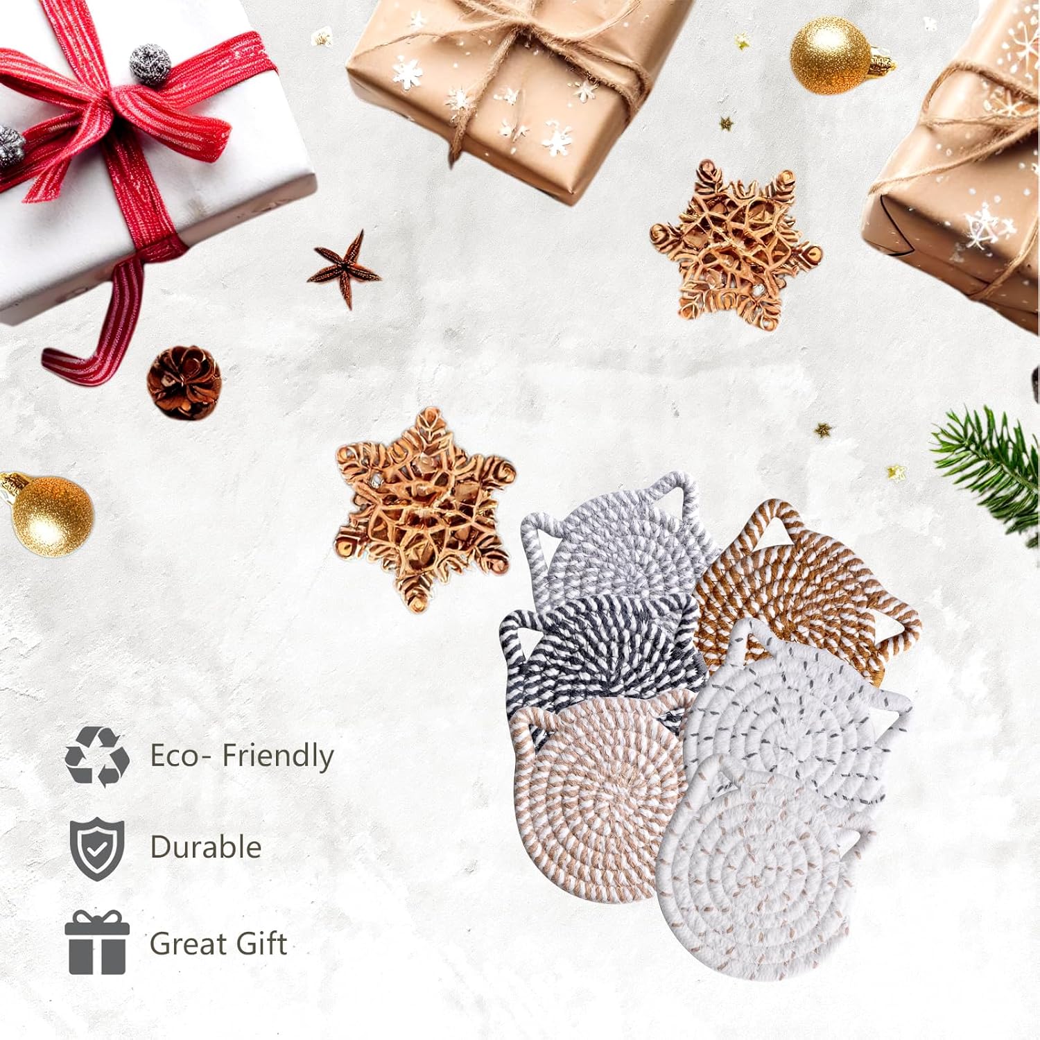 Cat Home Decor Drink Coasters: Set of 6 Cotton Coasters for Lovers Gifts, Coasters for Drinks,Funny and Novelty Office Supplies - Image 7