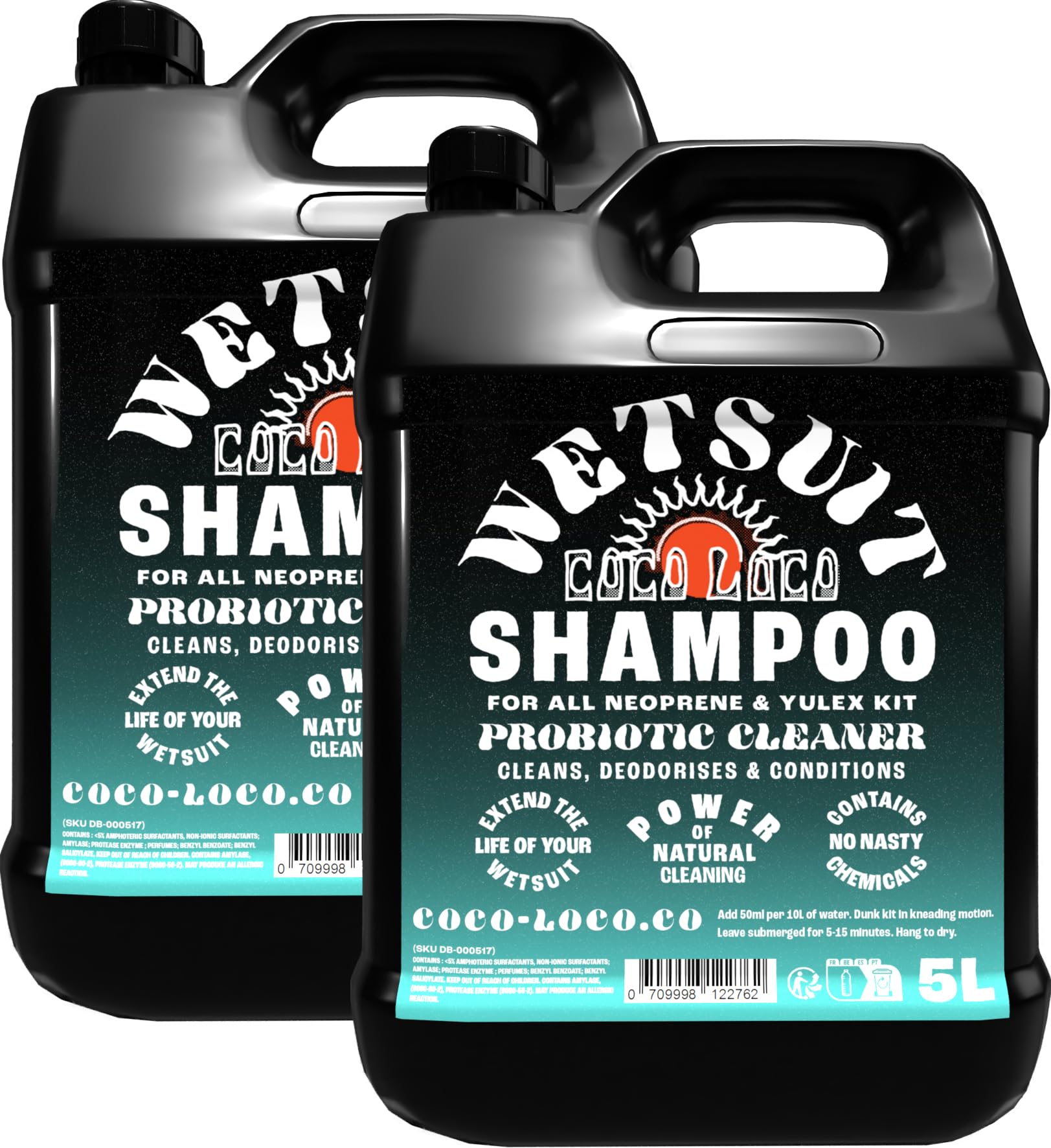Coco Loco Wetsuit Shampoo Cleaner & Deodoriser, For All Neoprene, Yulex & Lyrca Kit (2x5L)