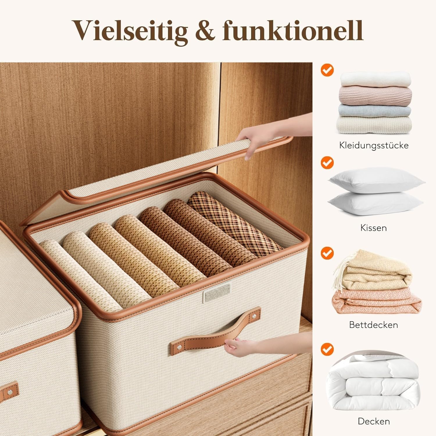Opbergdoos voor onder het bed met deksel, 12 cm hoog, 2 stuks opvouwbare onderbedcommode, wasbare kledingopslag en organisatie, 3 handgrepen