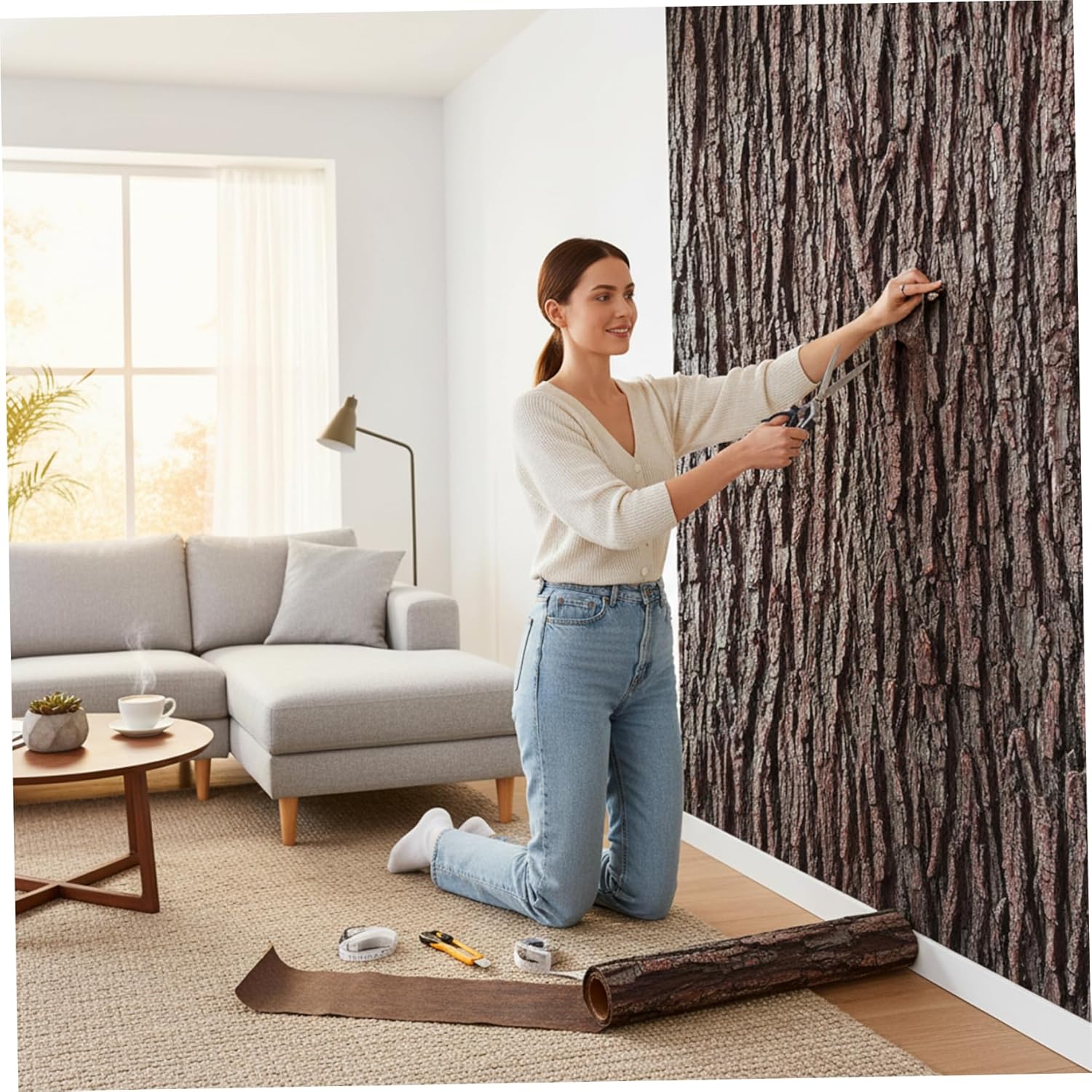 Artificial Tree Bark, Faux Plant Bark Wrap for Covering Pipes, Columns, Walls | Realistic Tree Decor for Indoor & Outdoor Crafts, 2m*0.